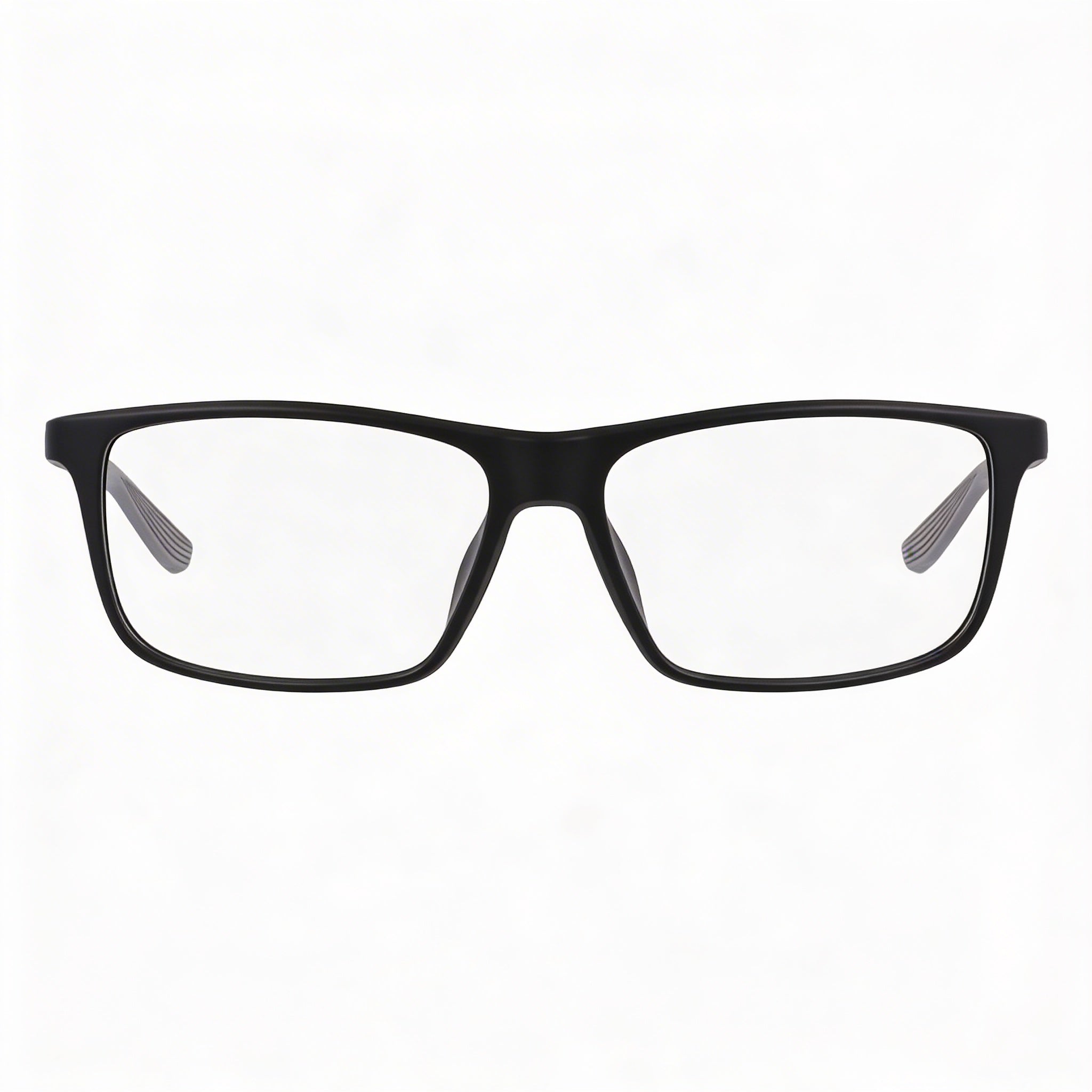 Nike Modern Women's Matte Black Plastic Full Rim Rectangle Eyeglasses with Polycarbonate Lenses 56mm, Photo 2