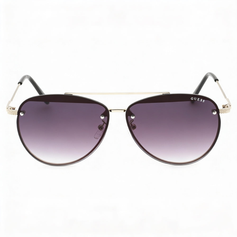Guess Classic Women's Metal Shiny Light Nickeltin Gradient Smoke Sunglasses 63mm