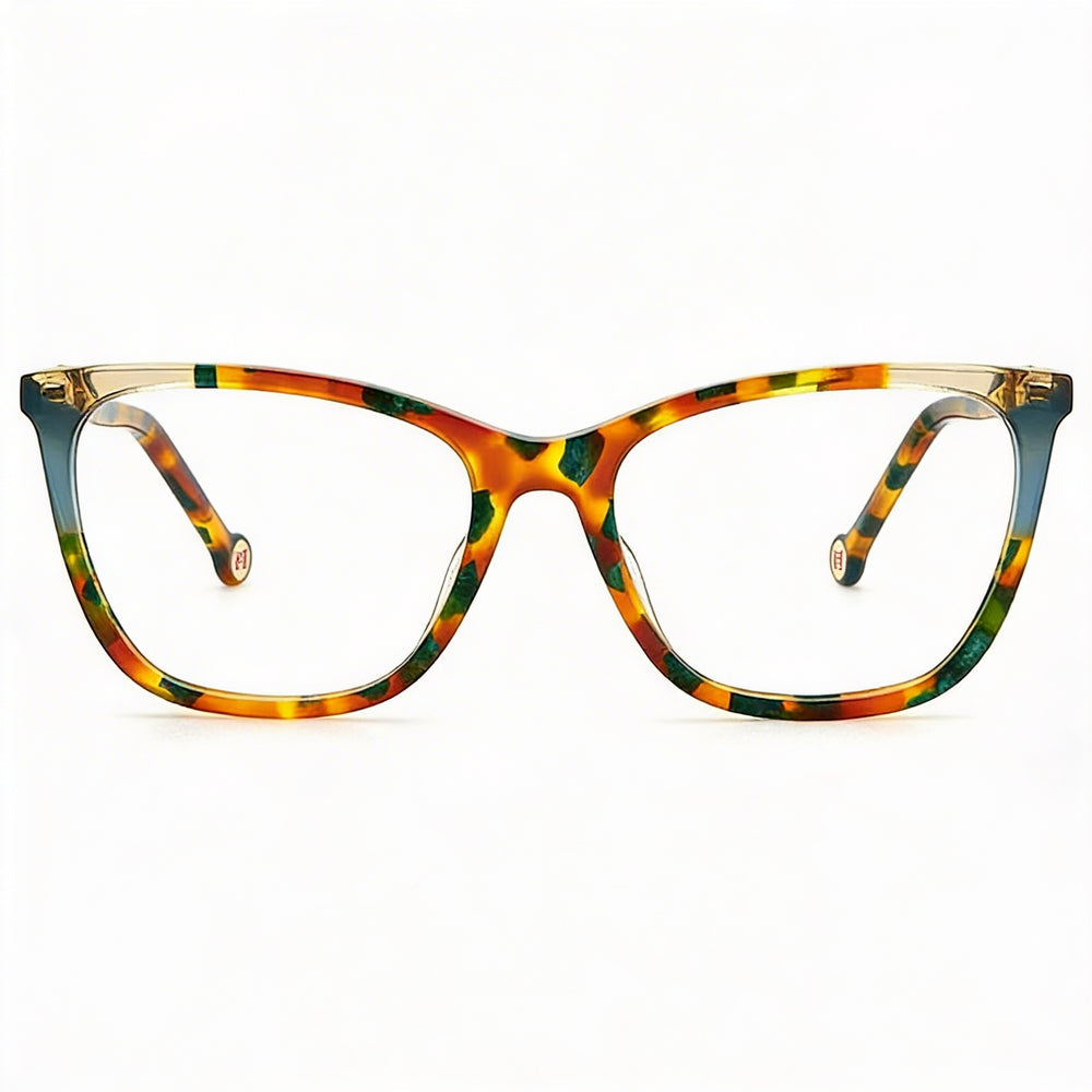 Carolina Herrera Gafas de Mujer Modernas de Acetato Cat Eye Verde Habana Verde 53-17-145