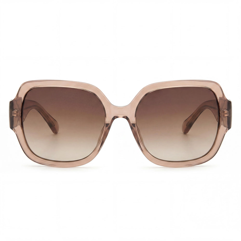 Gafas de sol Fossil Fos 3151/G/S cuadradas de cristal beige y marrón para mujer con lentes no polarizadas marrones degradadas de 58 mm y protección UV del 100 %.