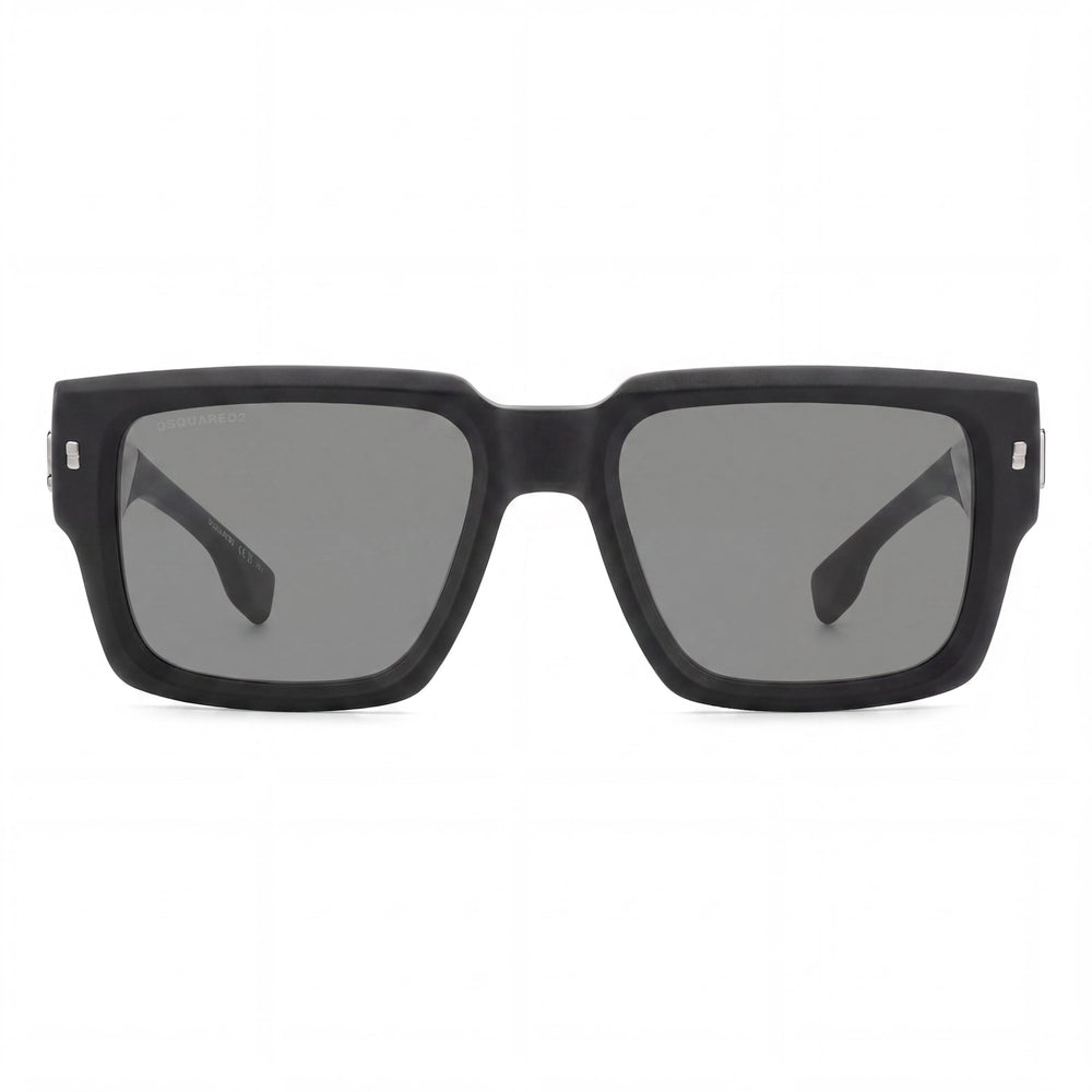 DSQUARED2 Gafas de hombre casual con montura de poliamida negra mate y lentes de policarbonato 53-19-145mm