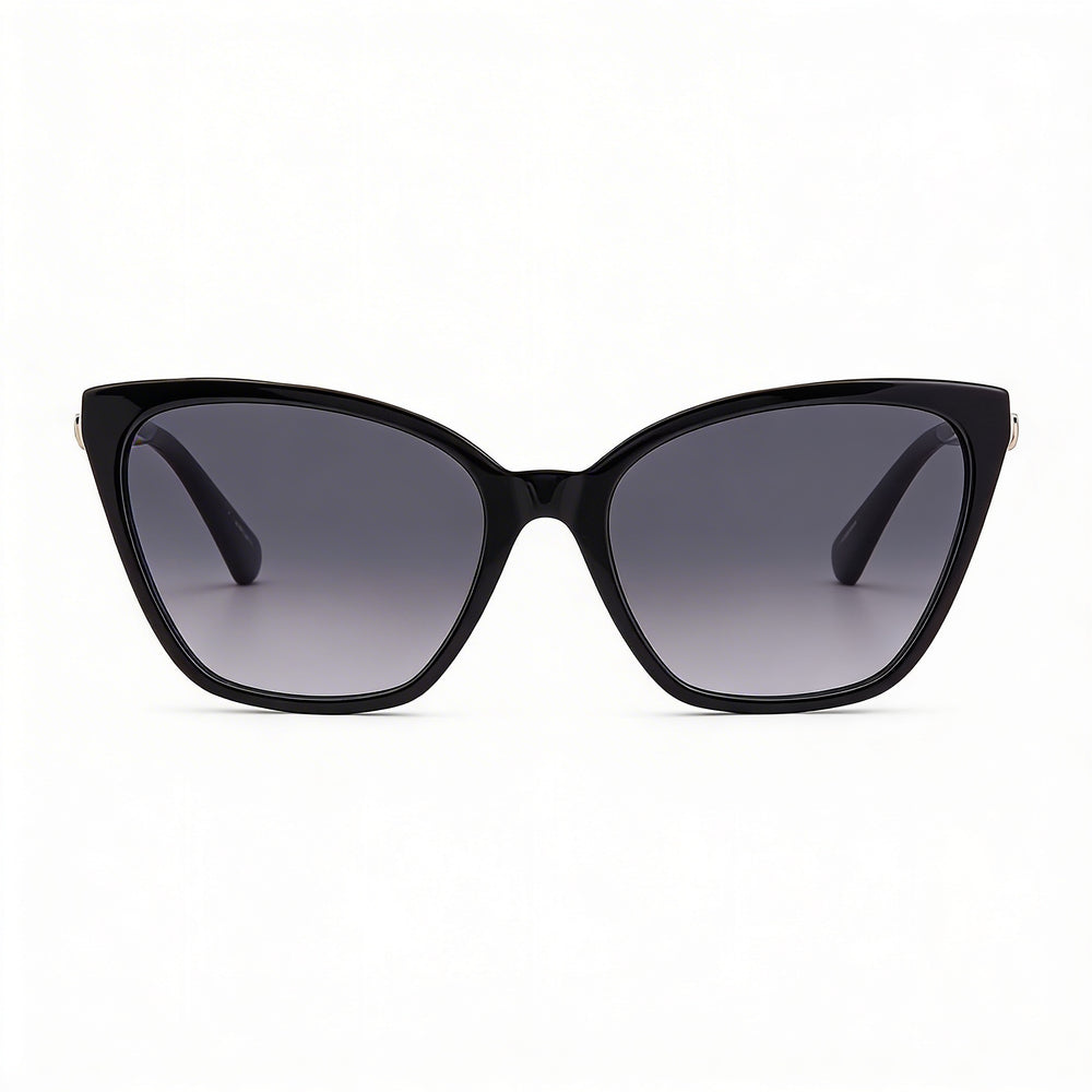 Kate Spade New York Glam Cat Eye Women's Black Acetate Polarized Grey UV Protection Sunglasses 56mm