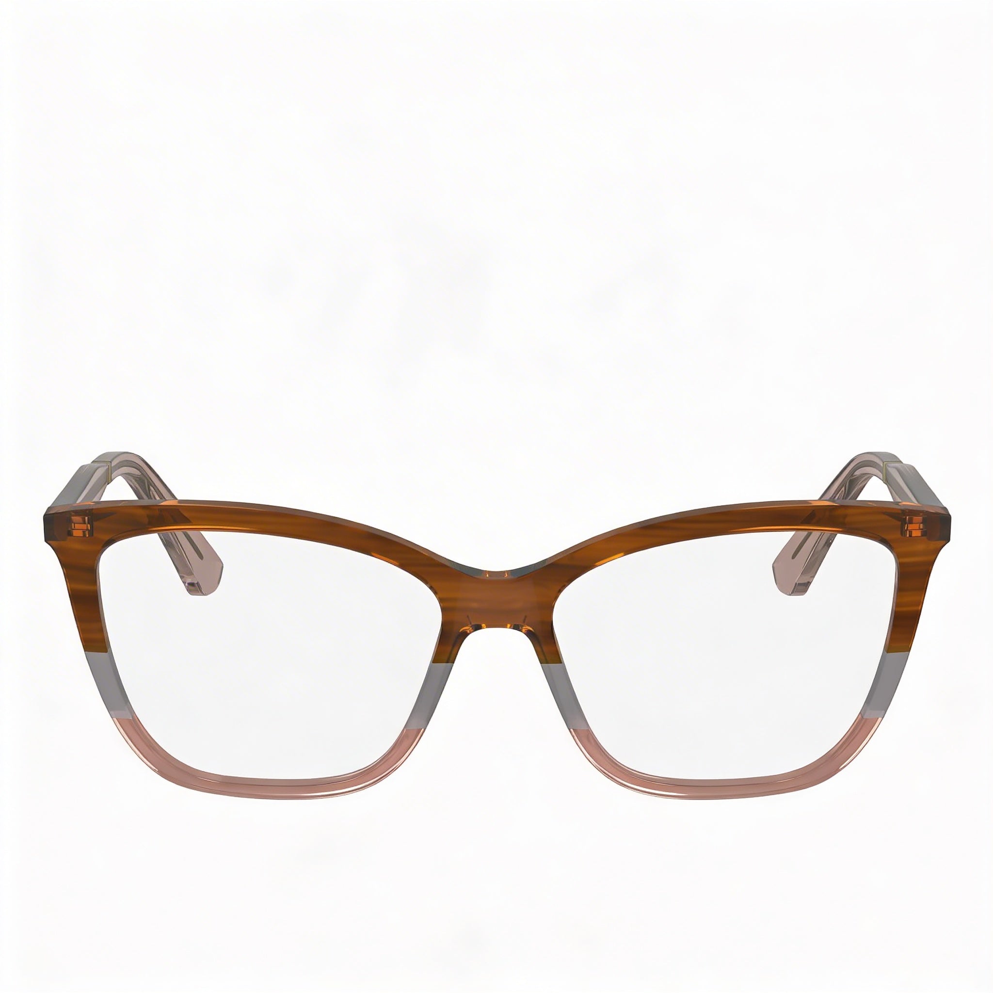 Calvin Klein Women's Modern Acetate Frame Sunglasses, Striped Brown Grey Rose, Non-Polarised Lenses, 53mm, Photo 2