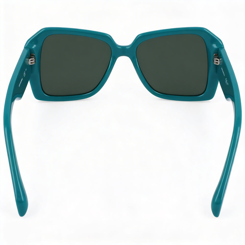 Gafas de sol cuadradas inyectadas KARL LAGERFELD KL6140S para mujer, montura gris metalizada con lentes verdes con protección UV, talla 53