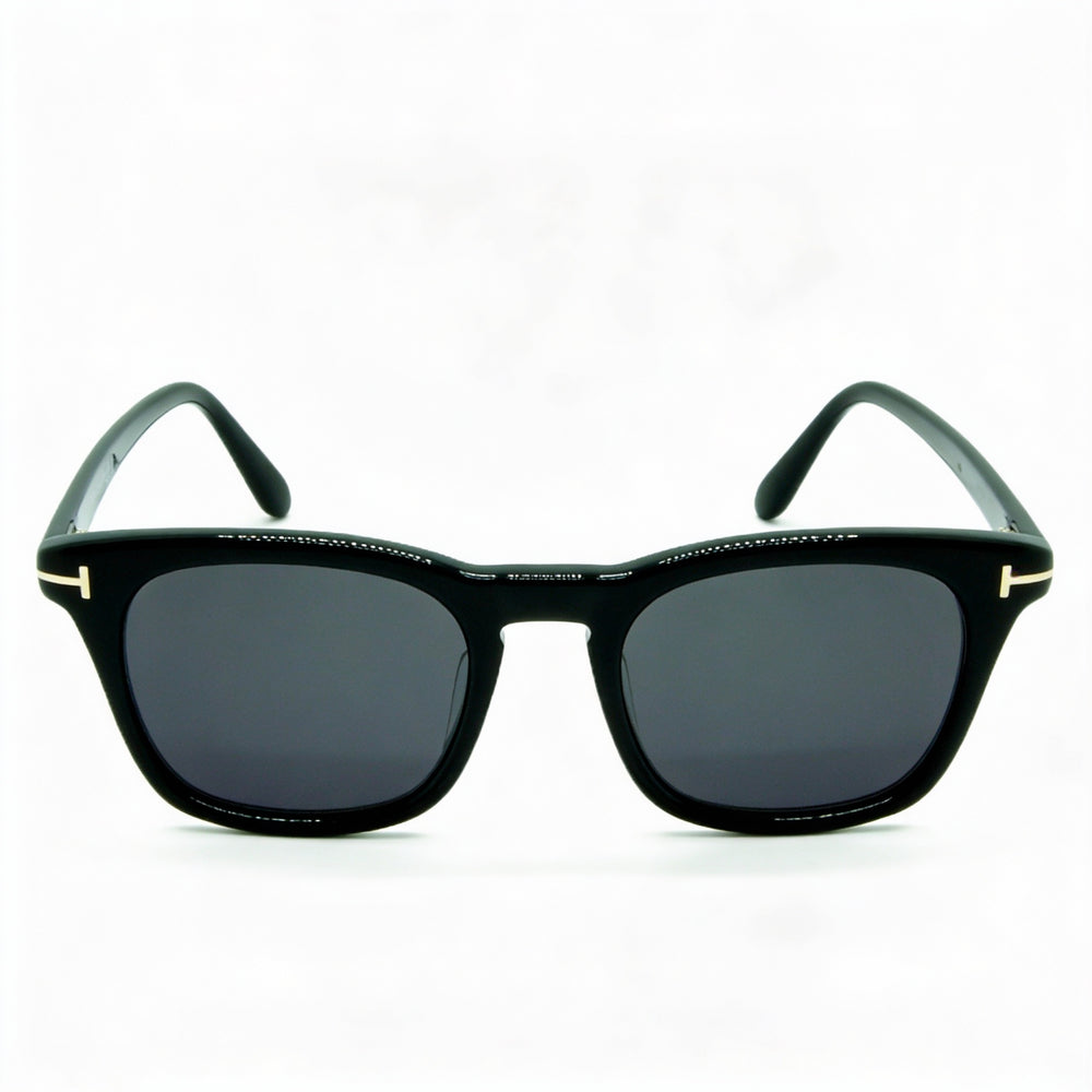 Gafas de sol unisex Tom Ford con montura de plástico negra, sin polarizar, protección UV, puente de 18 mm, patillas de 145 mm