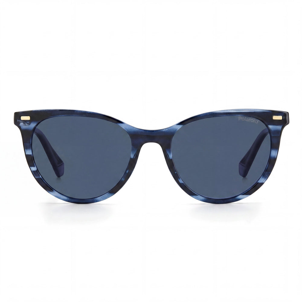 Gafas de sol polarizadas con protección UV para mujer Polaroid Pld 4107/S, poliamida ecológica azul Habana, 52 mm