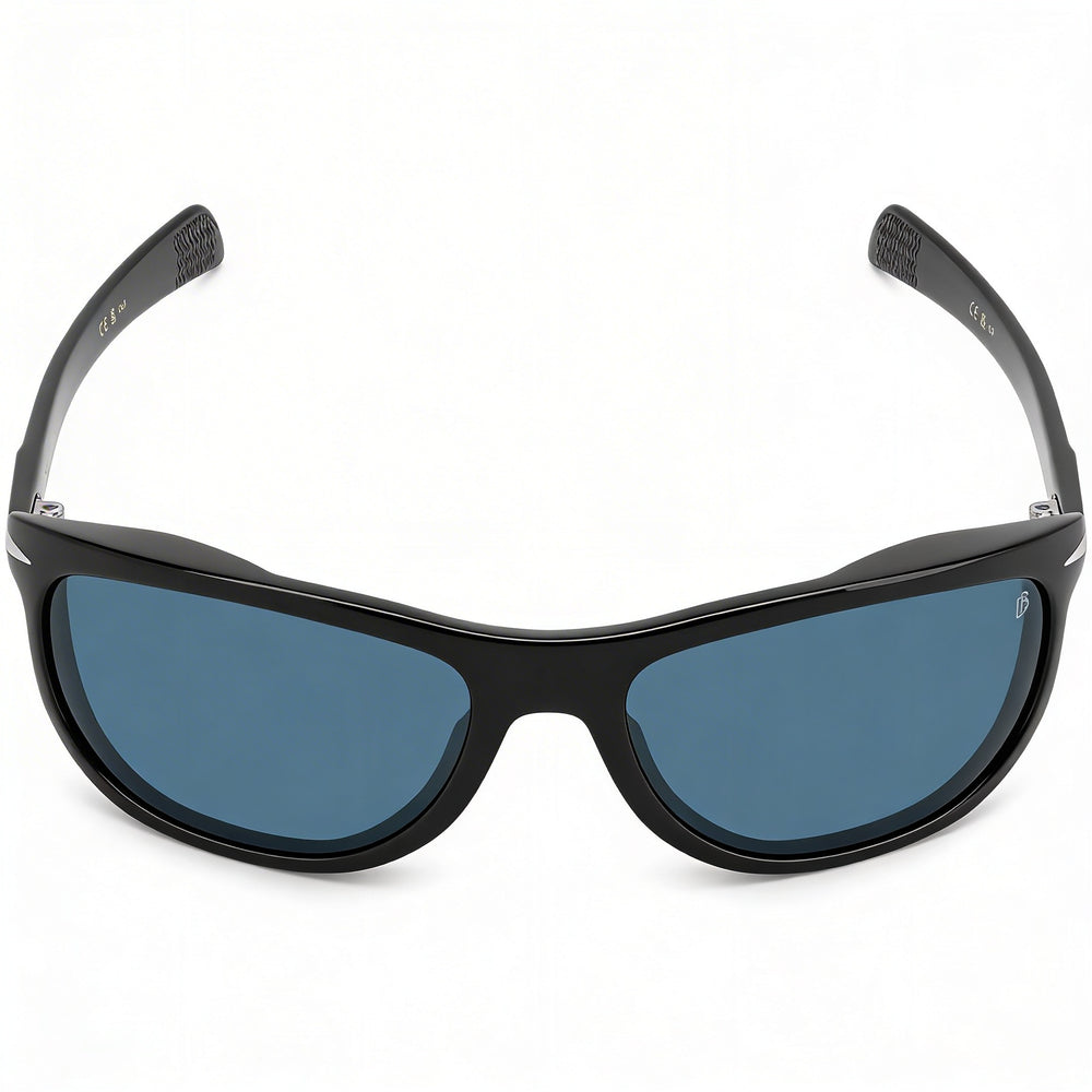 Gafas de sol David Beckham DB 7117/S para hombre, de acero inoxidable, color negro y azul, sin polarizar, con protección UV, 64-130-18 mm
