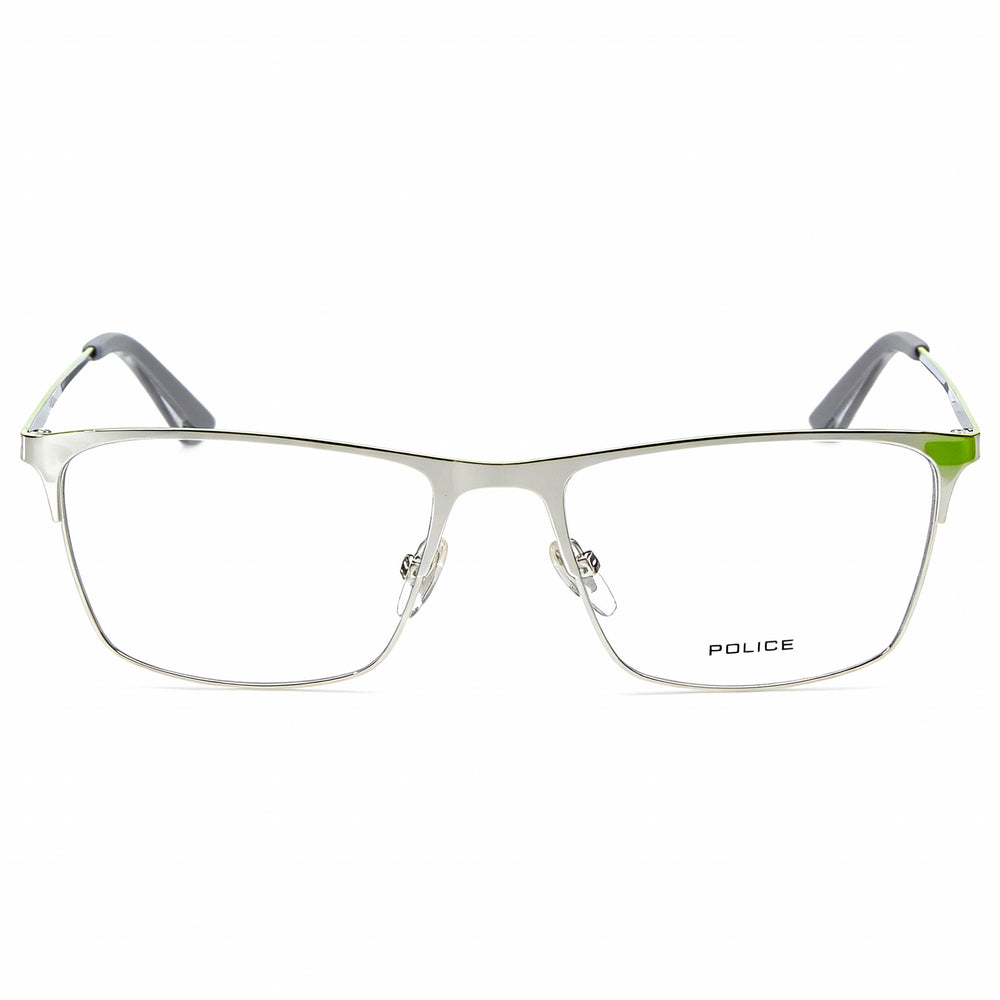 POLICE VPL698 Modern Style Unisex Metal Frame Eyeglasses with Non-Polarized Polycarbonate Lenses 54mm