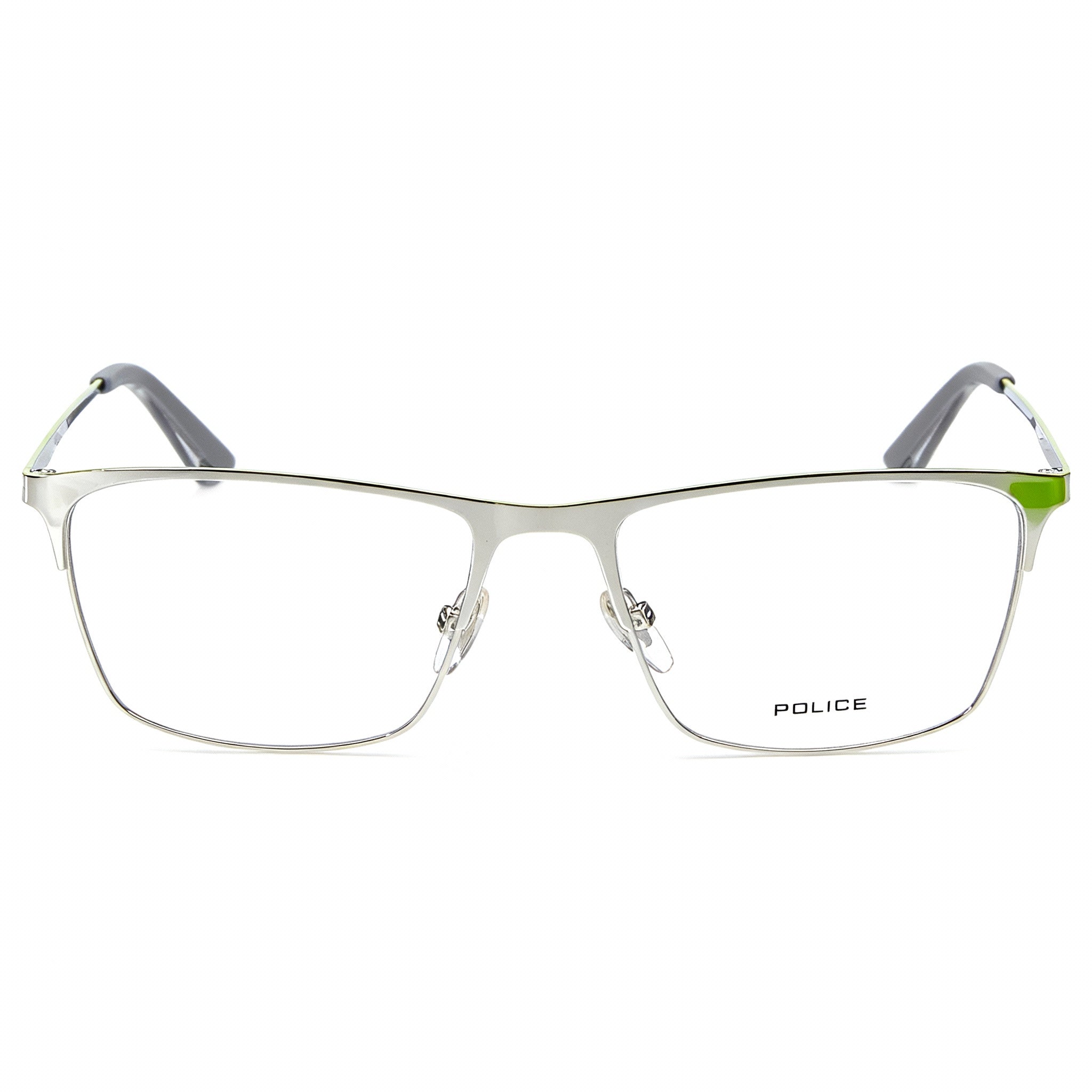POLICE VPL698 Modern Style Unisex Metal Frame Eyeglasses with Non-Polarized Polycarbonate Lenses 54mm
