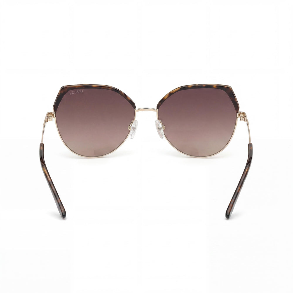 GUESS GU773652F58 Unisex Metal Dark Havana Sunglasses with Gradient Brown Lenses 58mm UV Protection