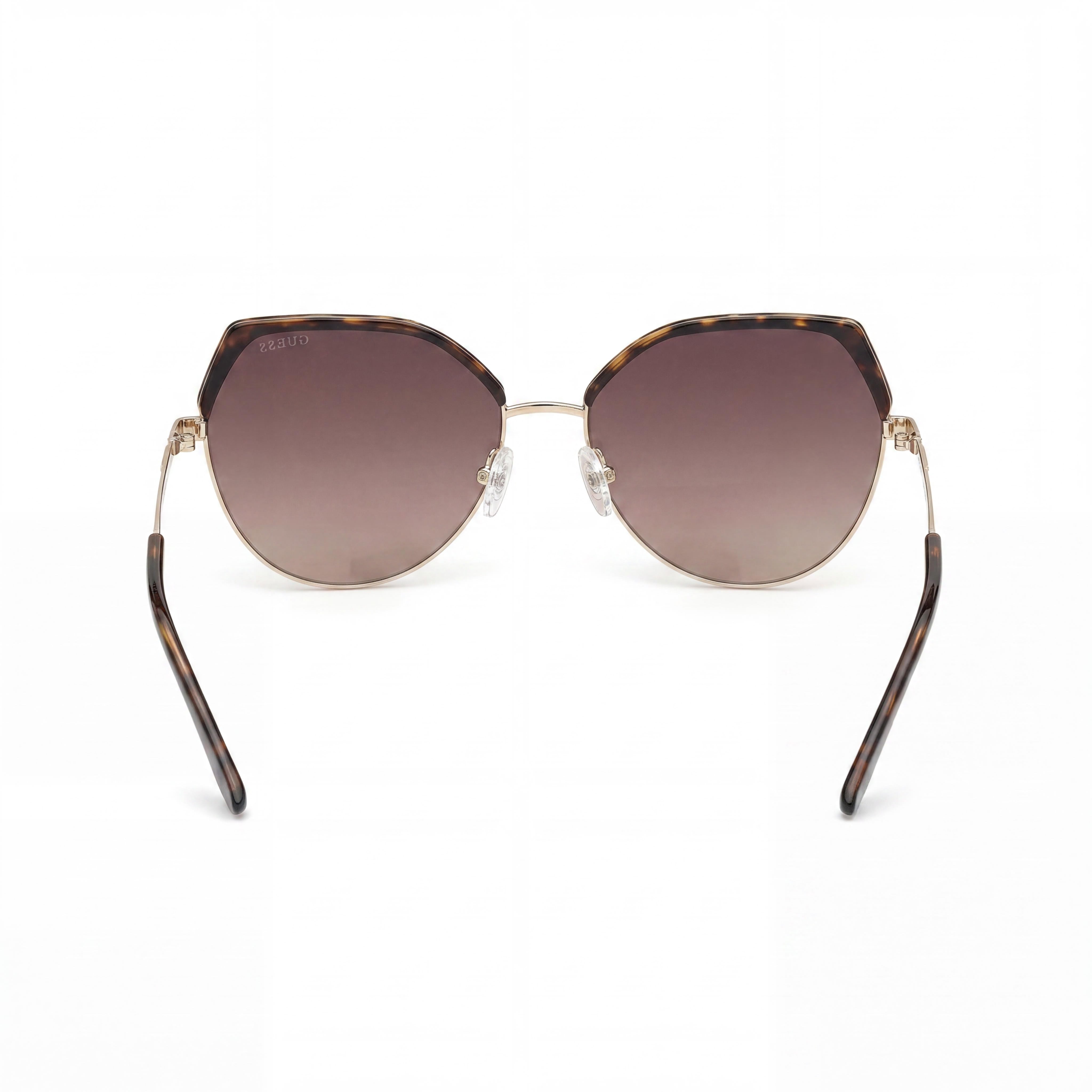 GUESS GU773652F58 Gafas de sol unisex de metal havana oscuro con lentes marrones degradadas de 58 mm y protección UV, Photo 2