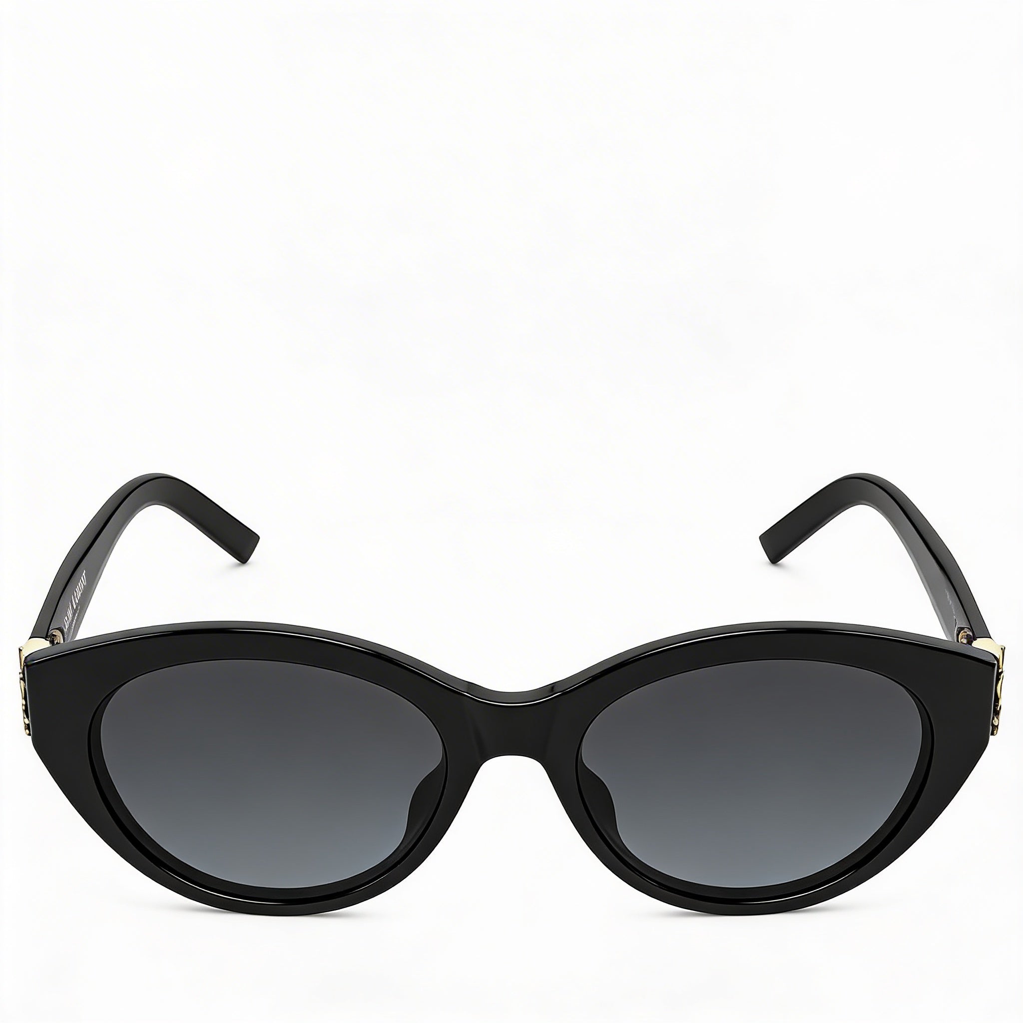 Gafas de sol unisex Saint Laurent con montura ovalada de carey negra, lentes polarizadas grises y protección UV, Photo 2