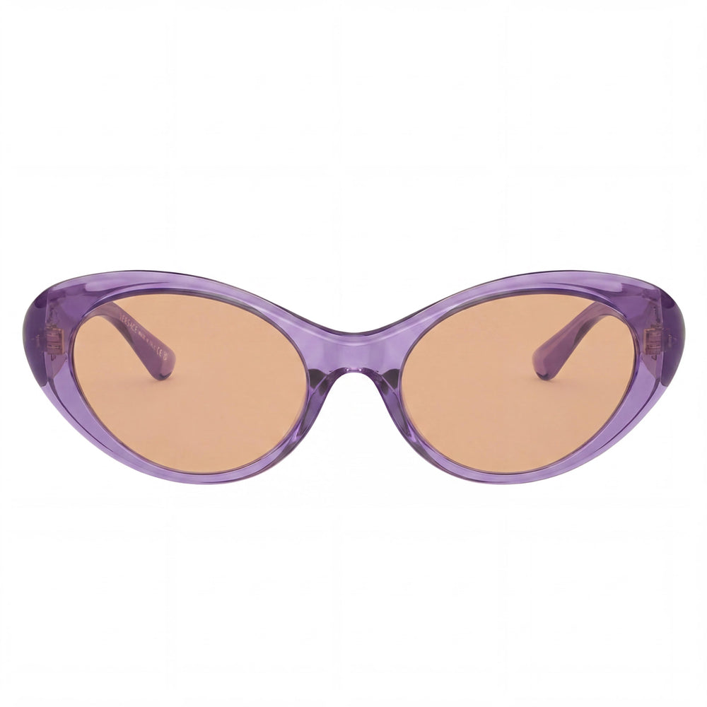 Versace Ve 4455u Gafas de Sol de Mujer, Montura de Plástico Multicolor, Lentes Marrón Oscuro con Protección UV, 53mm