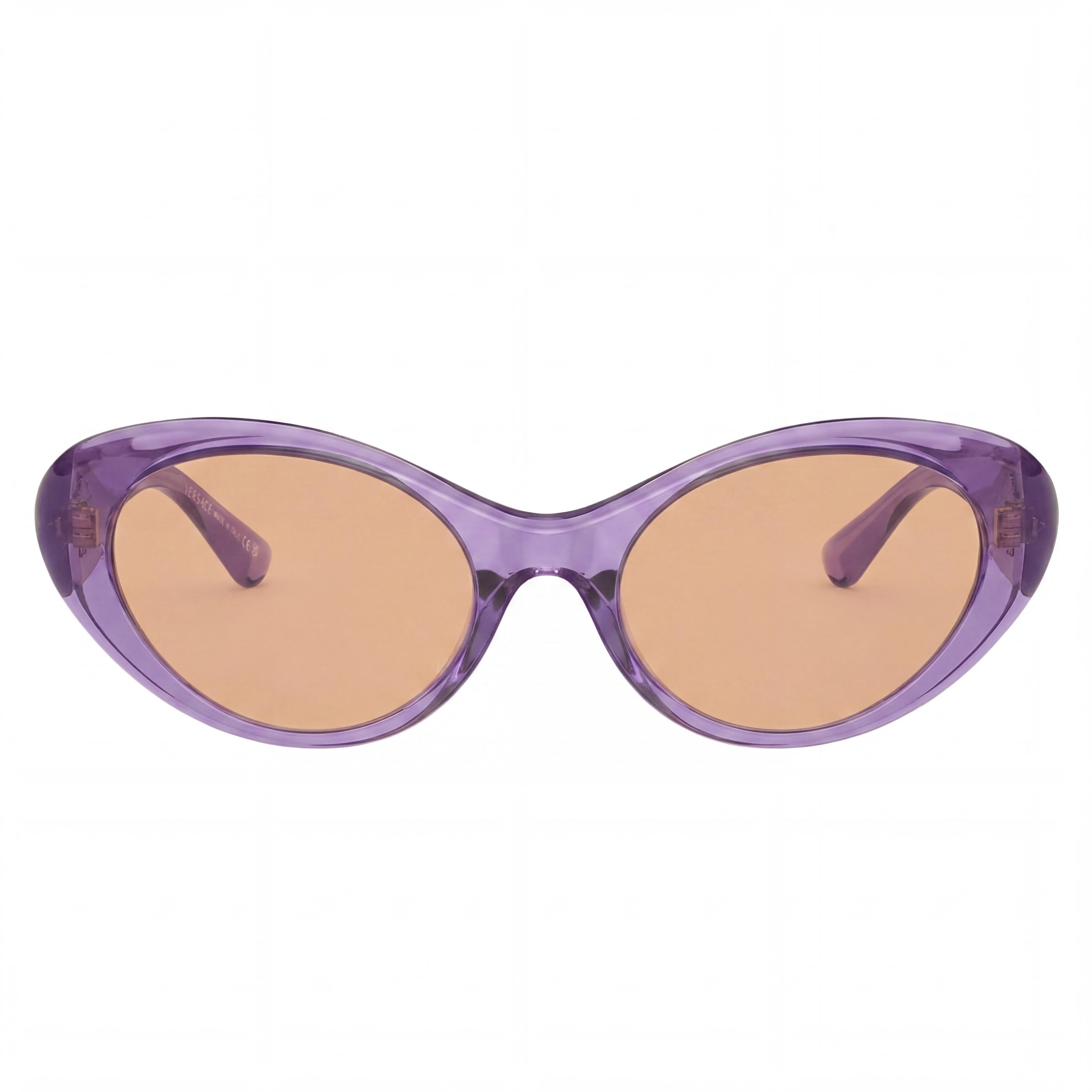 Versace Ve 4455u Gafas de Sol de Mujer, Montura de Plástico Multicolor, Lentes Marrón Oscuro con Protección UV, 53mm, Photo 2