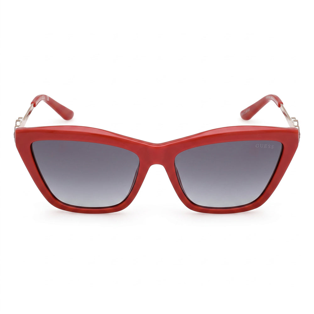 GUESS Women's Cat-eye Signature Plastic Sunglasses Red Smoke Gradient 100% UVA & UVB Protection 56-17-140mm