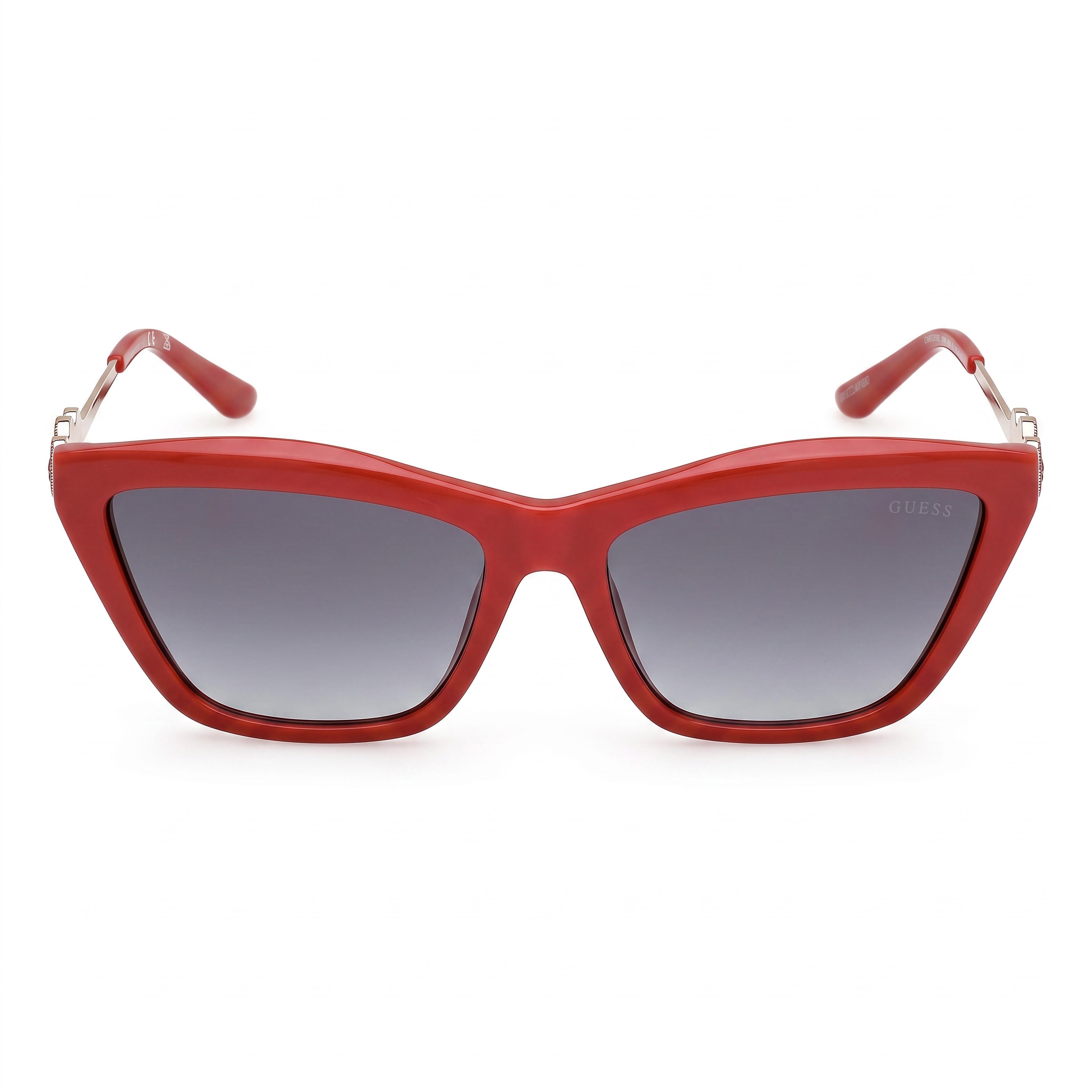 GUESS Women's Cat-eye Signature Plastic Sunglasses Red Smoke Gradient 100% UVA & UVB Protection 56-17-140mm, Photo 2