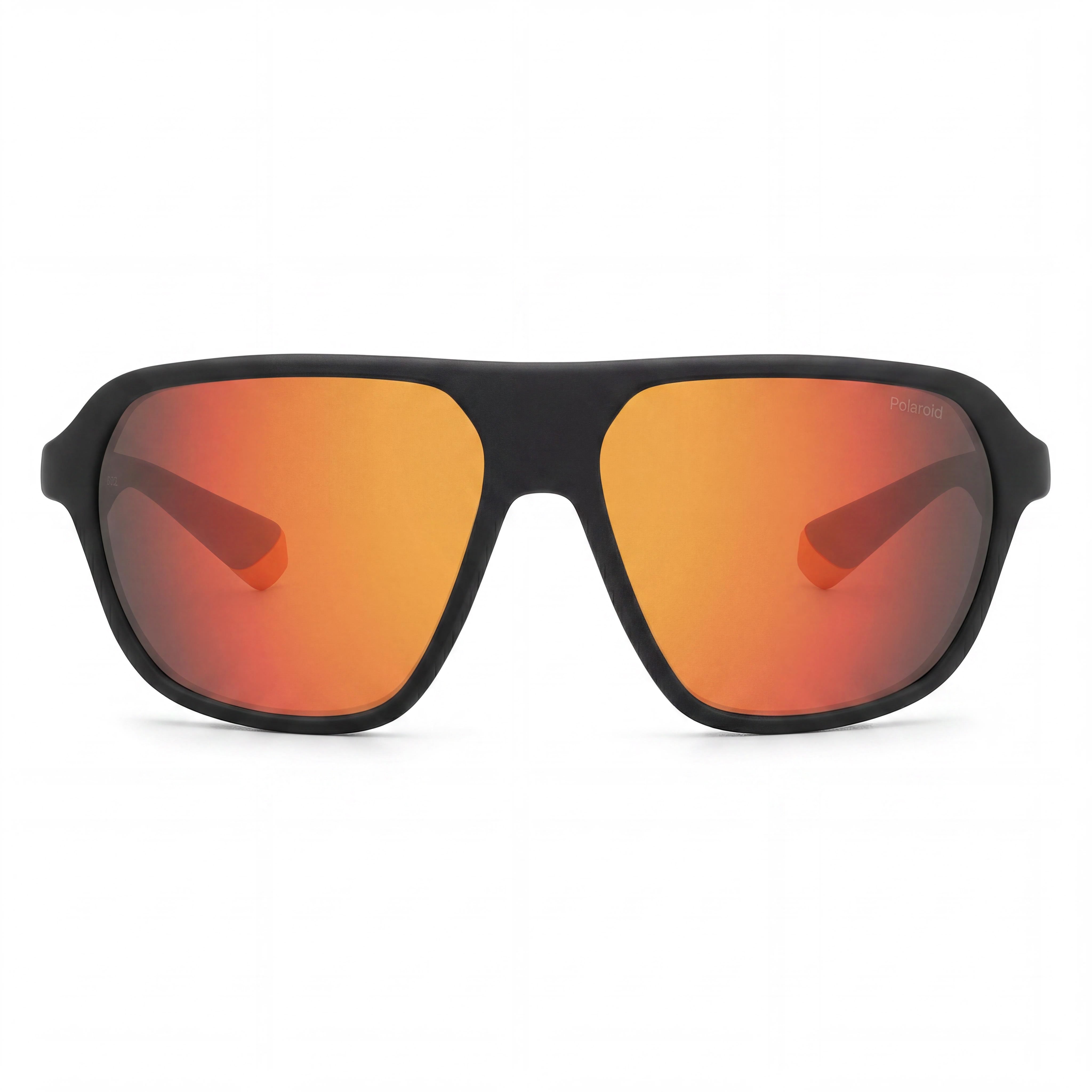 Polaroid Eyewear Casual Men's Matte Black Orange Red Plastic Frame Red Multilayer Polarized UV Protected Sunglasses 59-13-135, Photo 2