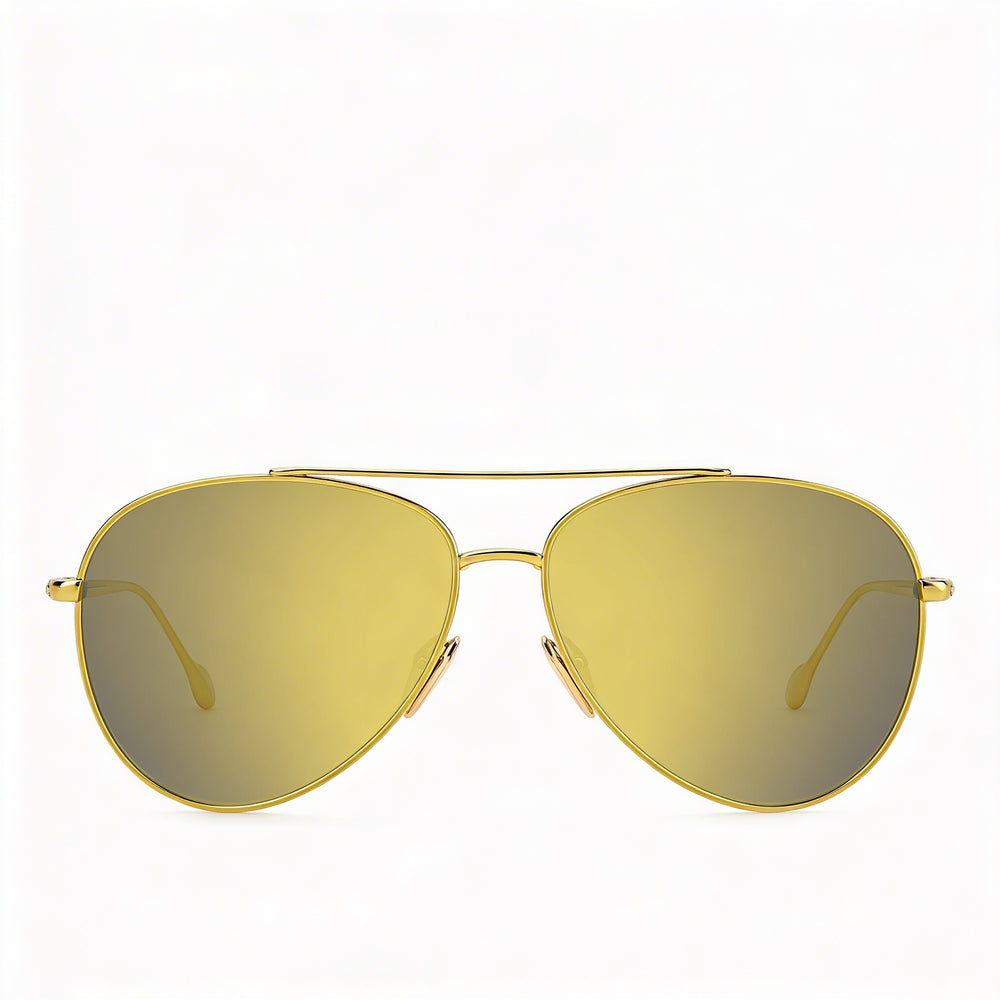 Gafas de sol Isabel Marant Im0011s de metal con forma de aviador para mujer con montura amarilla y lentes amarillas espejadas marrones, tamaño 60 mm