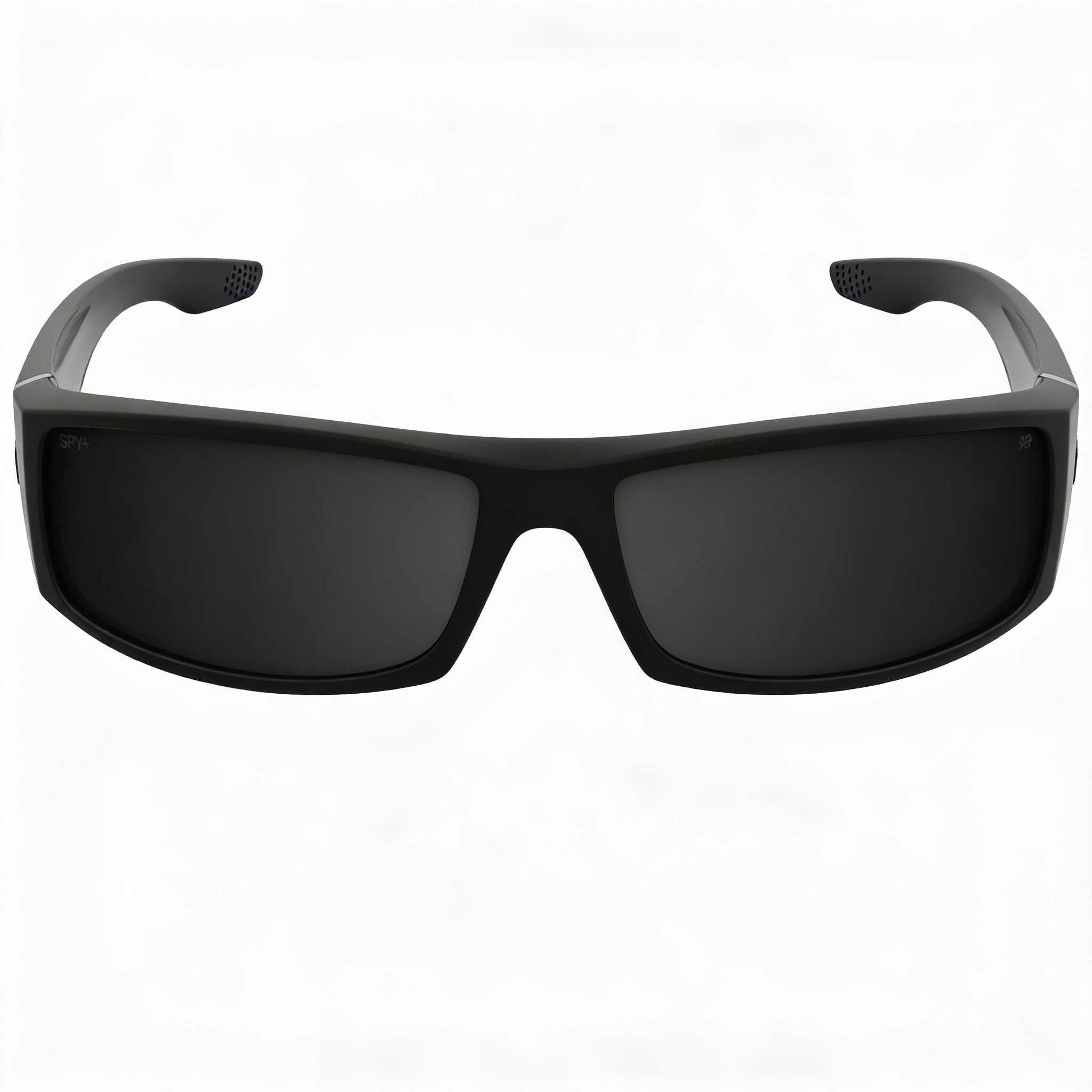 Spy Cooper XL Rectangular Wrap Unisex X-Large Soft Matte Black Plastic Sunglasses, Black Mirror Polarized UV Lenses, Photo 1