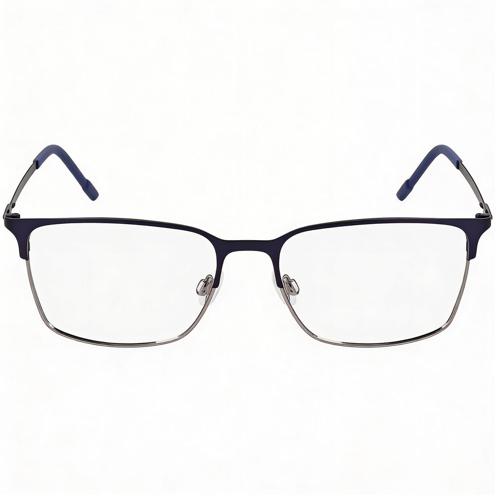 Flexon E1147 Unisex Eyeglasses with Acetate Frame, Presented in a Matte Navy Gunmetal Color, 55mm Lens Width