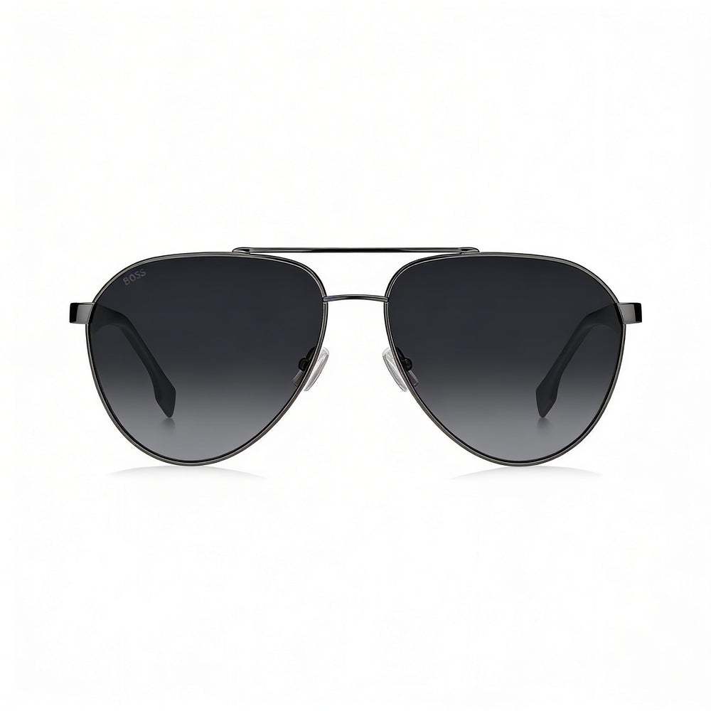 Hugo Boss Contemporary Unisex Brown Dark Ruthenium Grey Alloy Steel UV Protection Sunglasses 60mm