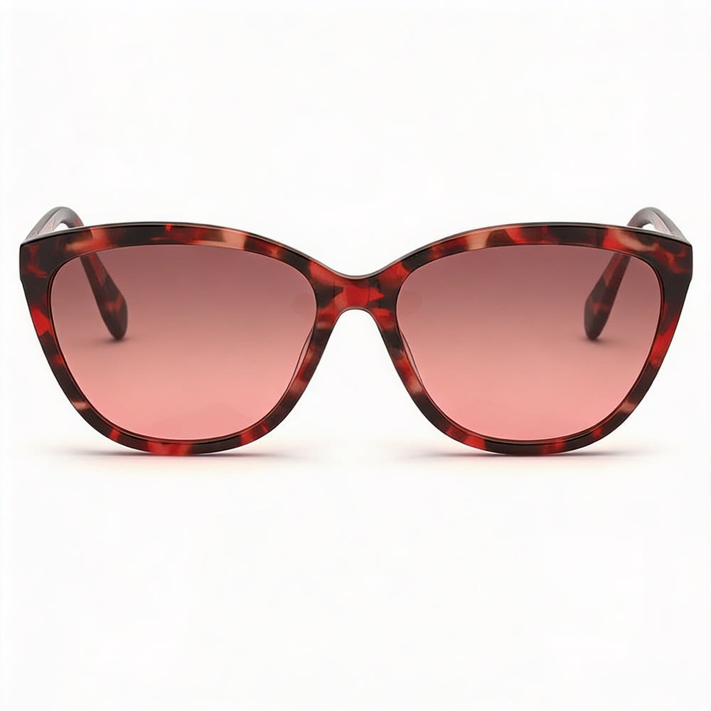 Gafas de sol Adidas Contemporary Havana de plástico con forma de ojo de gato para mujer, con lentes no polarizadas con protección UV y degradado burdeos de 58 mm