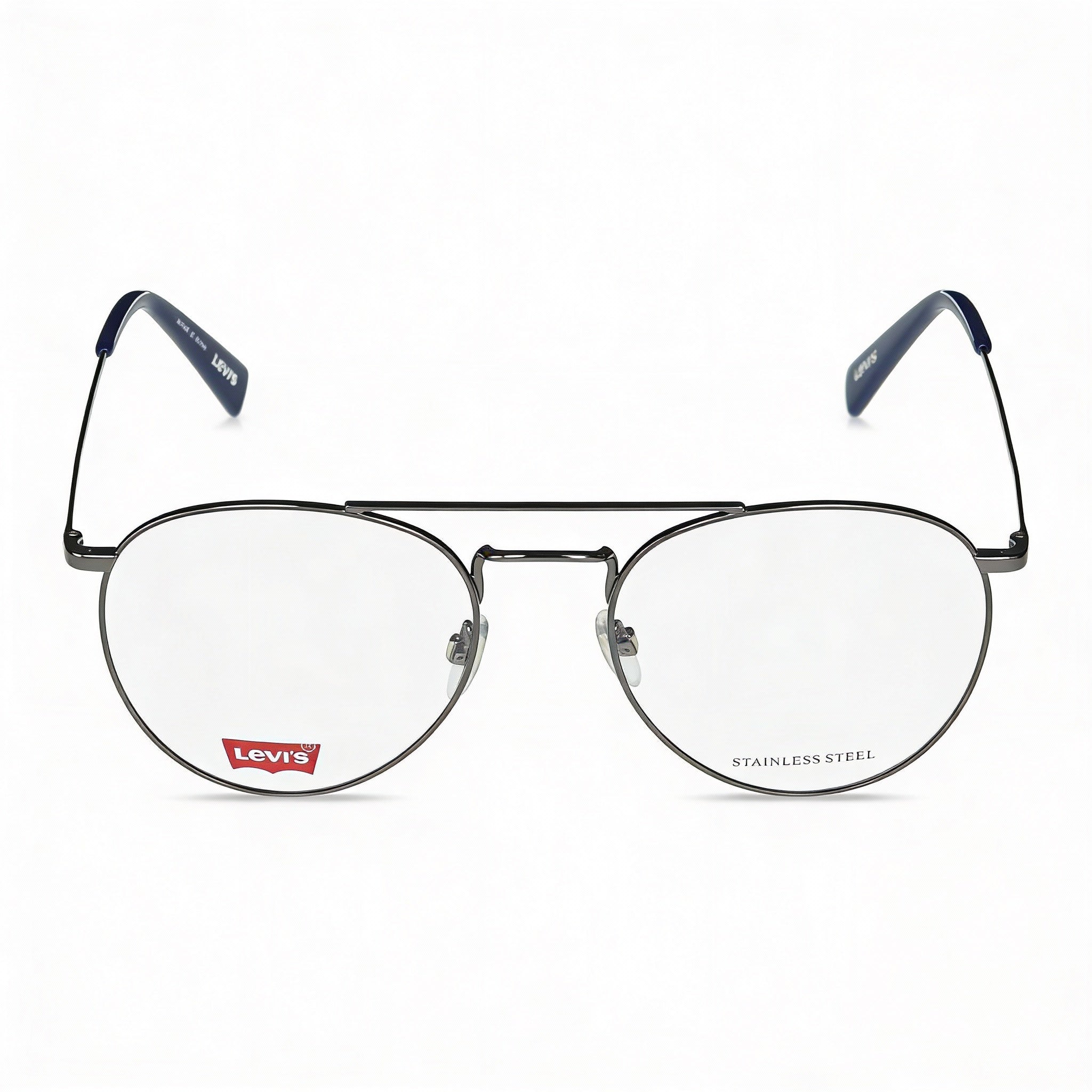 Levi's Lv 1006 Unisex Round/Oval Metal Eyeglasses, Dark Ruthenium, Lens 54mm Bridge 19mm Temple 145mm, Photo 2