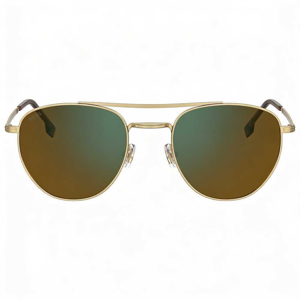 Gafas de sol Hugo Boss para mujer, modernas, negras y doradas, de acero inoxidable, no polarizadas, con protección UV del 100%, 53 mm