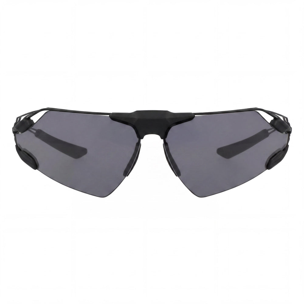 Nike ZEUS EDGE P Men's Sport Titanium Sunglasses, Matte Black Frame, Polarized Grey Lenses, UV 400, 76mm