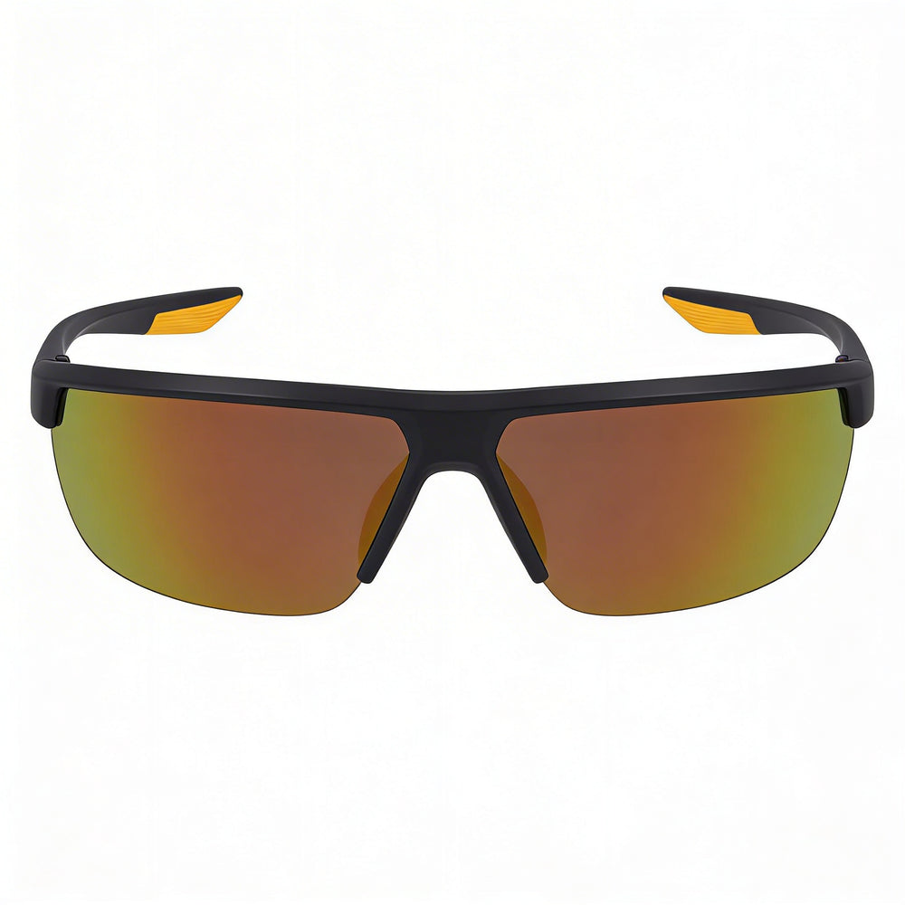 Nike Tempest Unisex Plastic UV Protected Sunglasses, Gridiron Orange Frame, Brown Orange Mirror Lens, 60mm