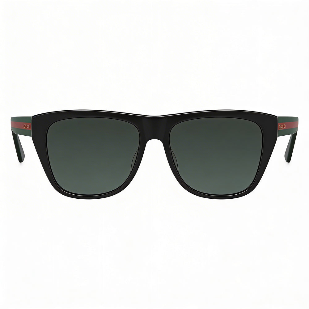 Gafas de sol unisex Gucci GG0926S con montura cuadrada de plástico, lentes UV, color negro, verde y gris, 57 mm