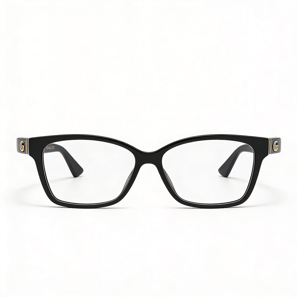 Gucci Gucci Logo GG0634O Black Acetate Full Rim Rectangular Rx-able Eyeglasses for Women 55-14