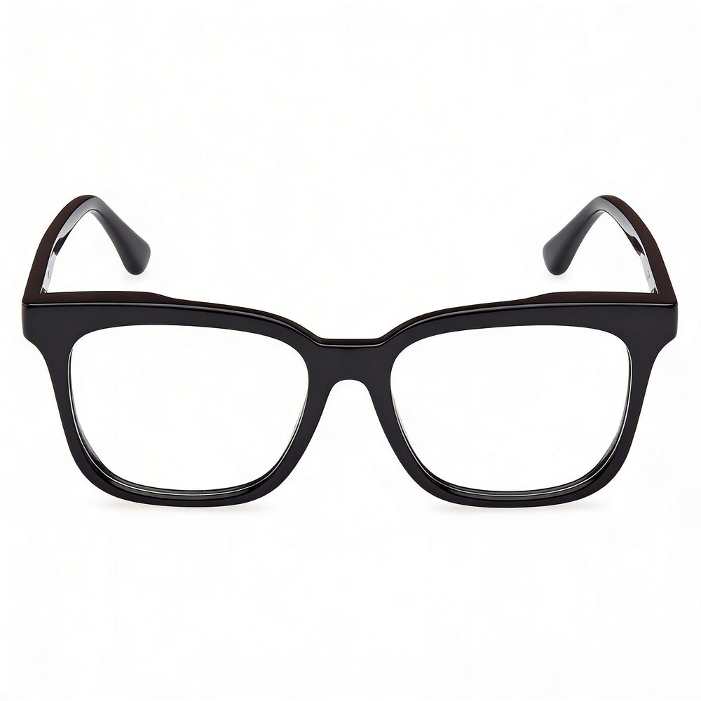 MaxMara Modern Women's Eyeglasses with Shiny Black Plastic Frame and Clear Lenses Size 51-16-140