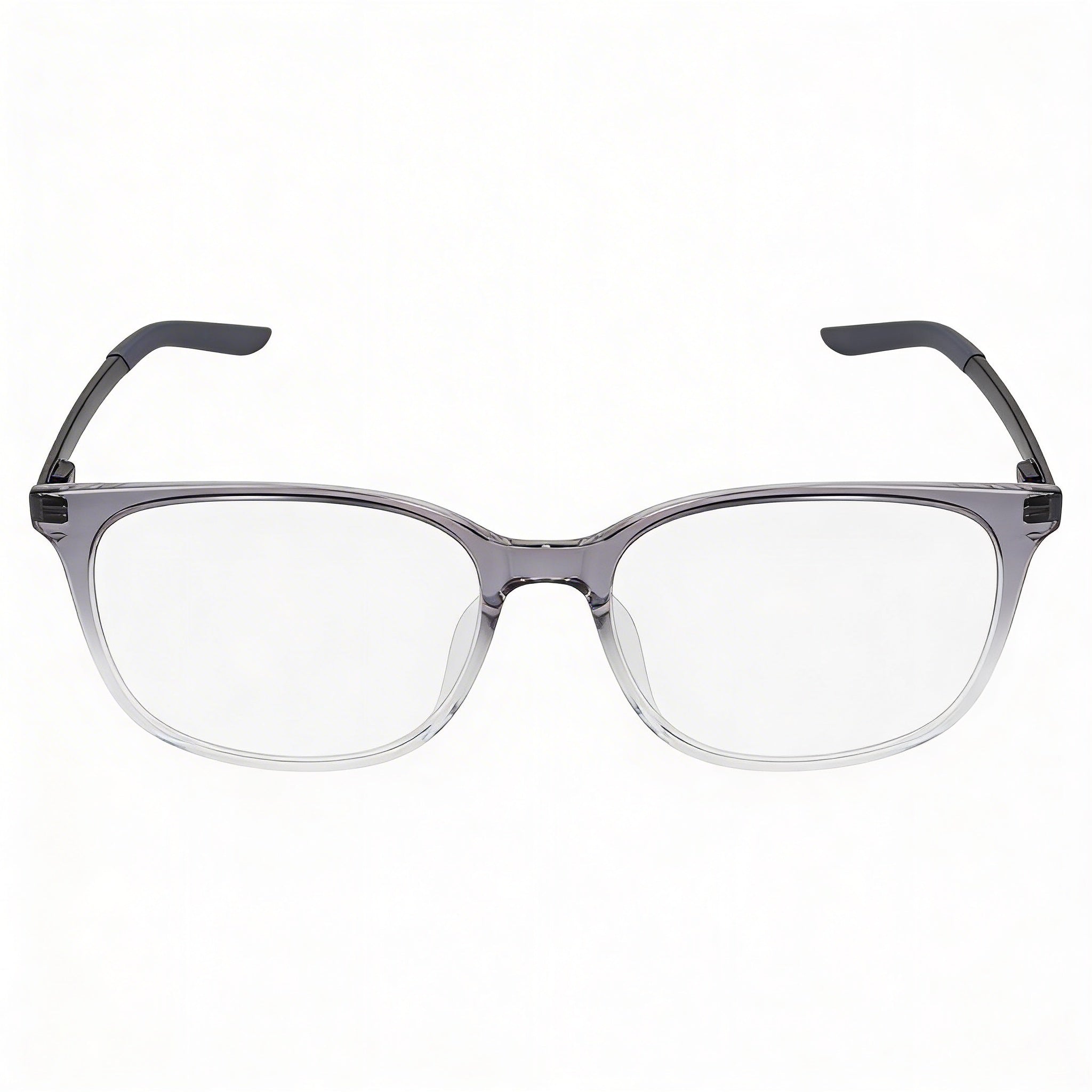 Nike Women's 7283 Plastic Frame Eyeglasses, Featuring Dark Grey Clear Fade Frame, Lens Width 52mm, Photo 1