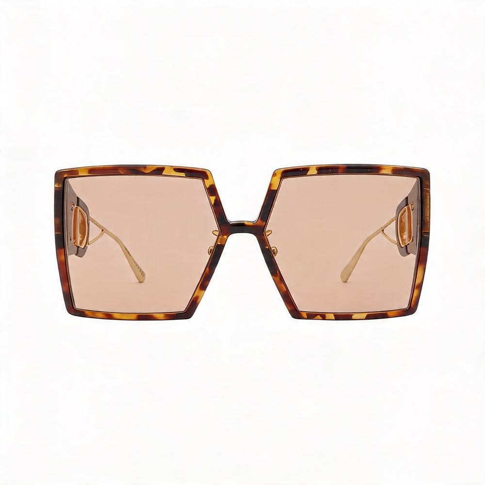 Dior 30Montaigne SU Unisex Brown Clear Acetate Purple Lens 58mm 100% UV Protection Sunglasses