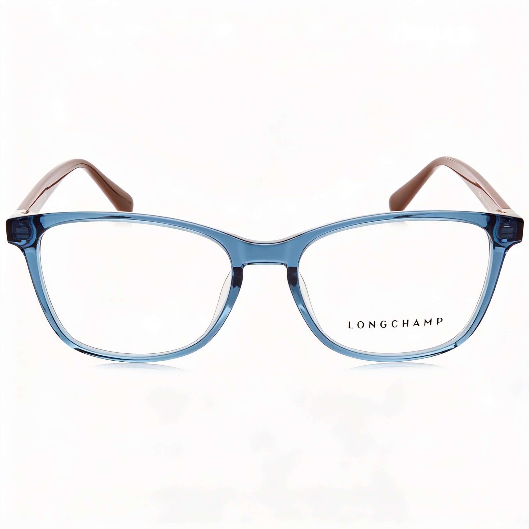 Longchamp LO2647 Women's Full Rim Rectangular Plastic Frame Eyeglasses Petrol Brick Brown Gold Logo 51mm, Photo 2