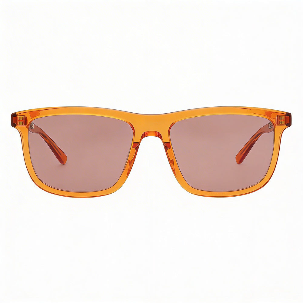 Gafas de sol casuales Yves Saint Laurent SL 501 para hombre, montura de acetato naranja-rojo anaranjado con lente de plástico de 56 mm
