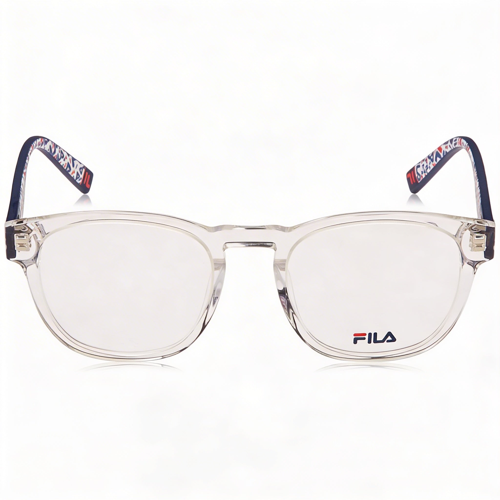 Fila Classic Women's Square Full Rim Acetate Crystal Frame with Polycarbonate Demo Lenses 50mm, Photo 2