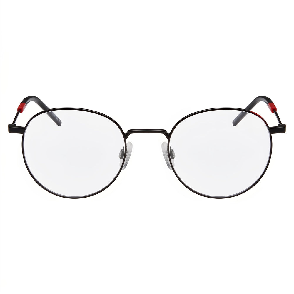 BOSS Modern Unisex Metal Frame Sunglasses Matte Black, Red non-polarized Polycarbonate Lenses 51mm