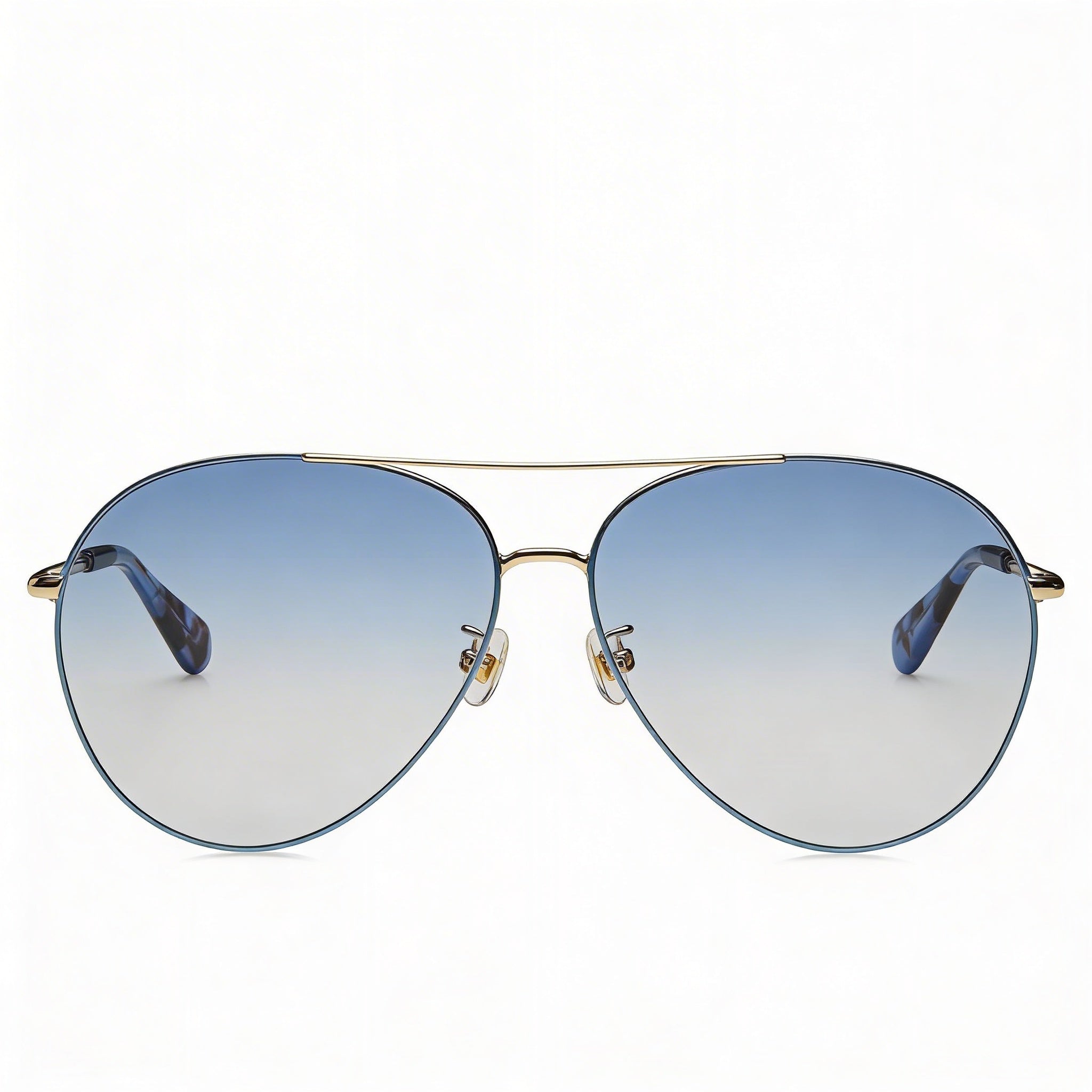 kate spade new york Gafas de sol Carolane/F/S de piloto de metal para mujer con protección UV, armazón azul dorado, lentes azules de 61 mm, Photo 1