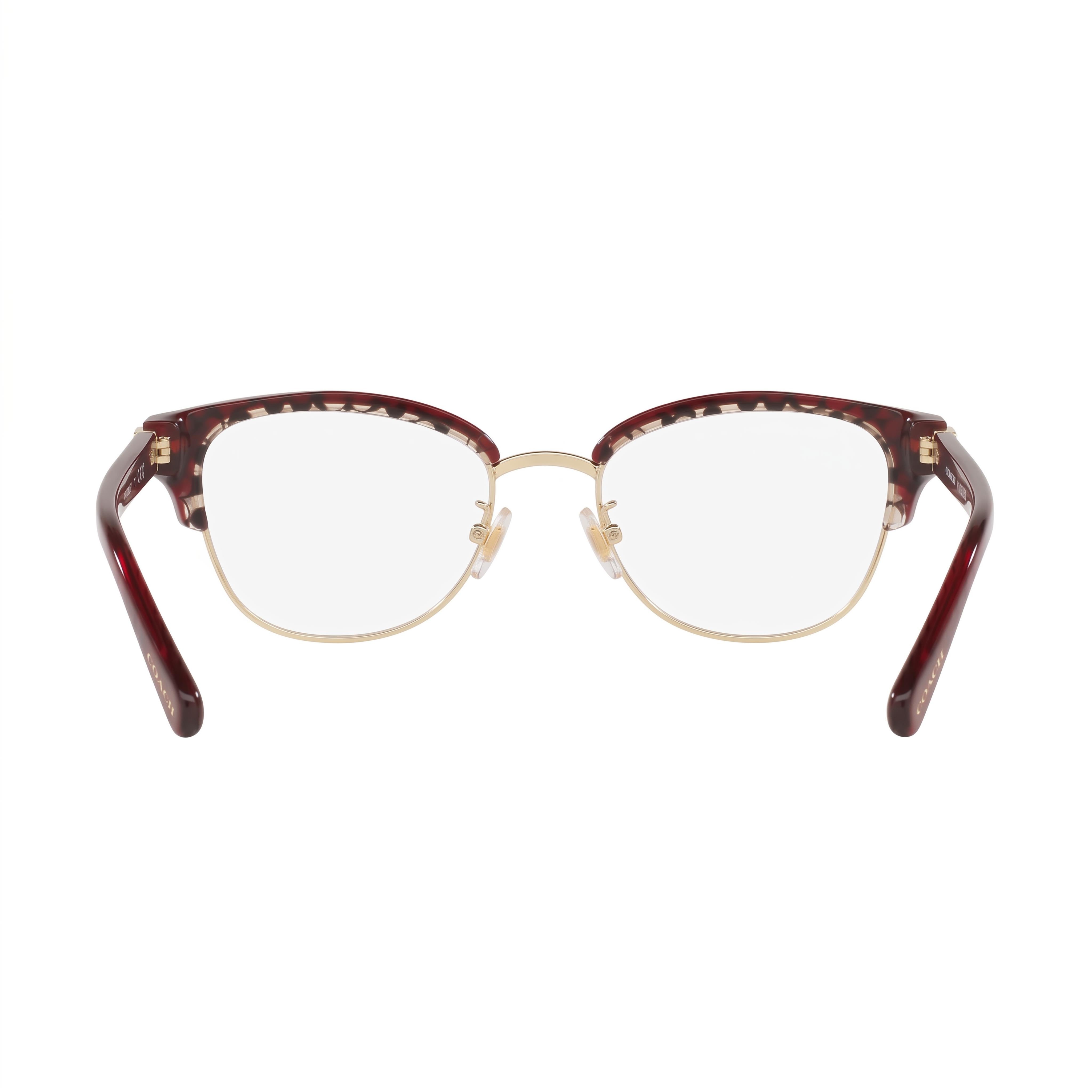 COACH Hc6195 Women's Cat Eye Semi-Rimless Plastic Eyeglass Frames Shiny Light Gold Red Signature C 53mm, Photo 2