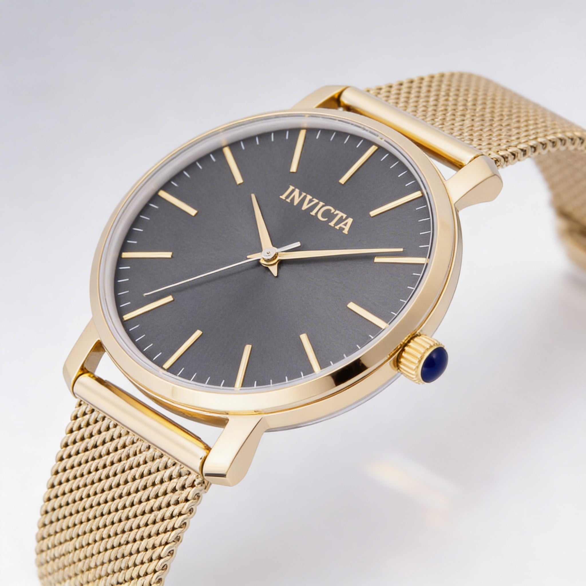 Reloj unisex Invicta Angel Collection 48845 de acero inoxidable dorado con esfera gris y pulsera de cuarzo de 38 mm, Photo 1