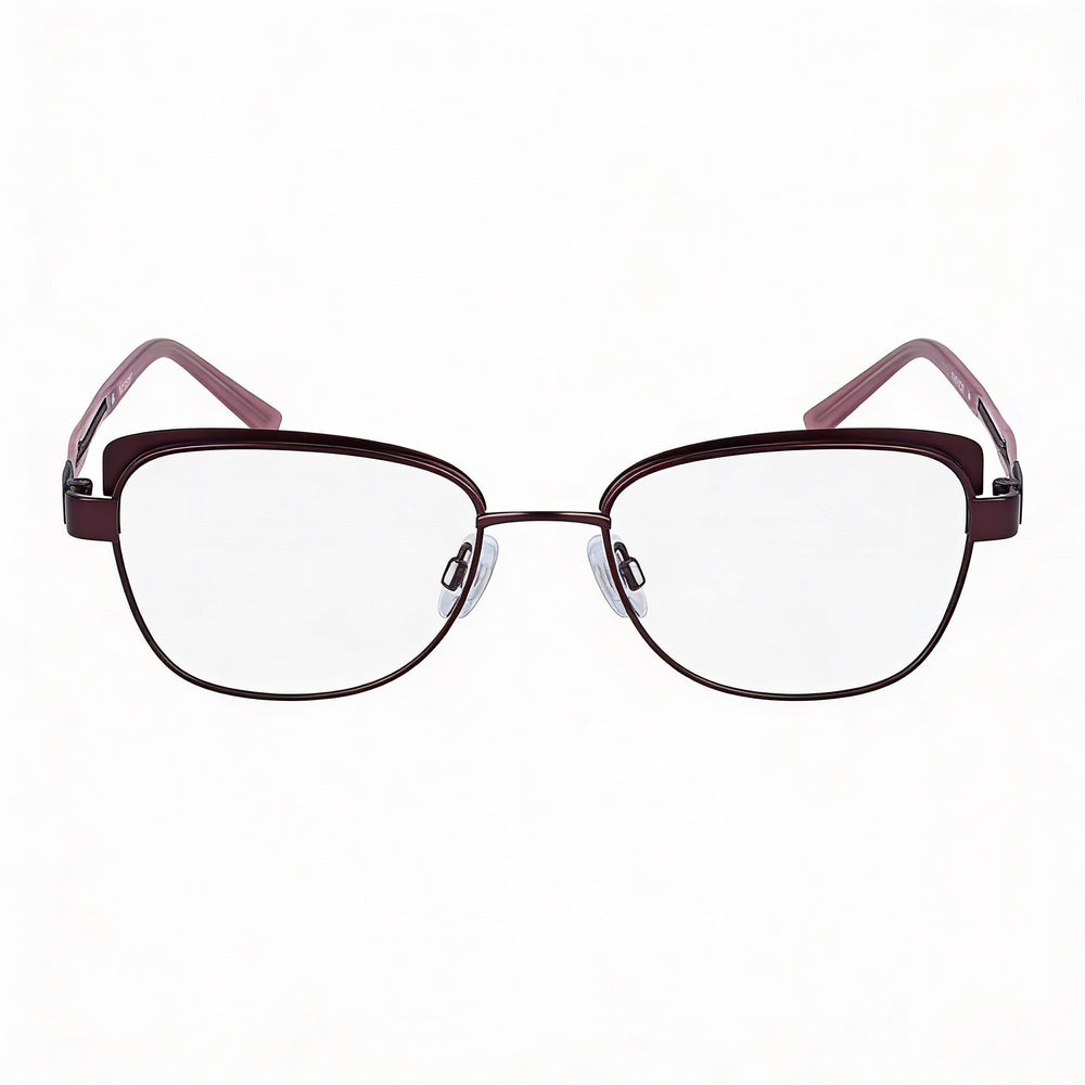 Flexon W3012 Men's Prescription Ready Optical Frames featuring a Metal Frame in Plum, Size 52-17-140