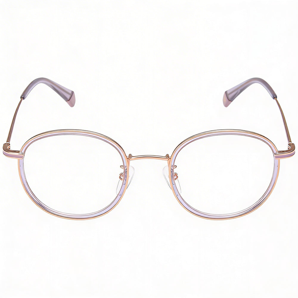 Gafas ópticas unisex Polaroid PLD D366/F de acero inoxidable, color dorado y morado, con ajuste asiático, 48 mm
