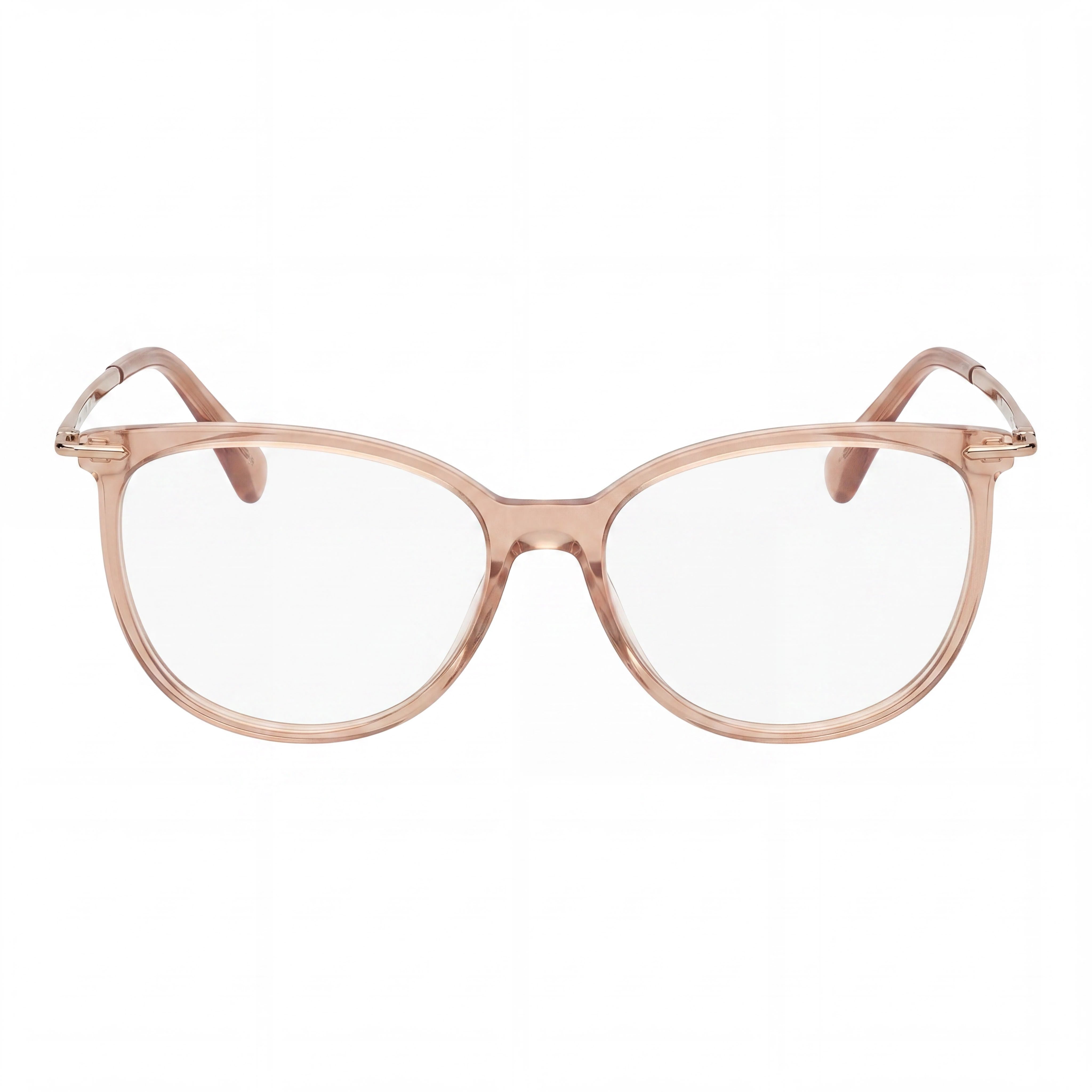 MaxMara MM5050 Casual Women's Beige Plastic Frame Sunglasses with Clear Lenses, 54mm Lens, 15mm Bridge, 135mm Temple, Photo 2