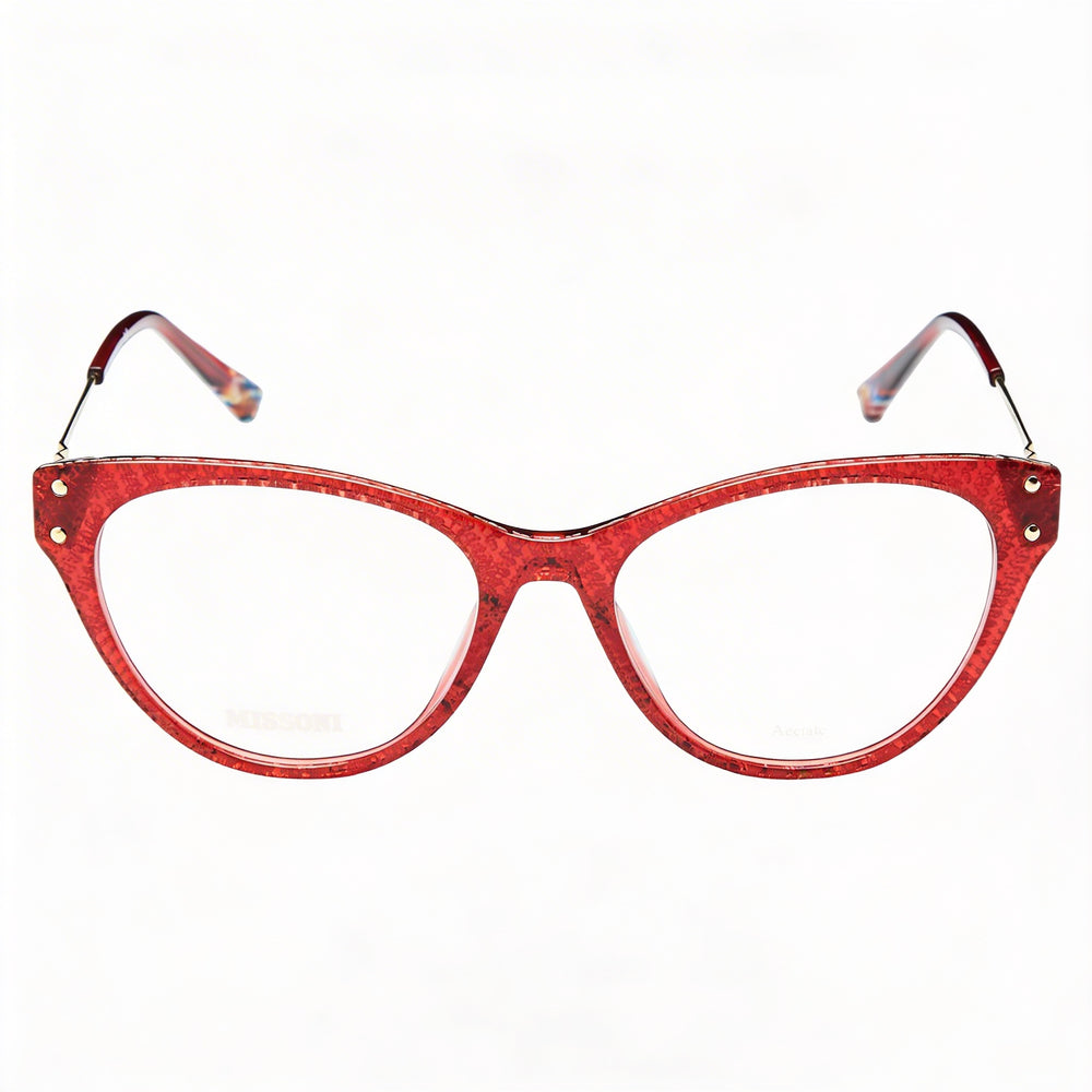 Gafas unisex modernas M Missoni confeccionadas con montura de poliamida y lentes de policarbonato en color burdeos, 52 mm