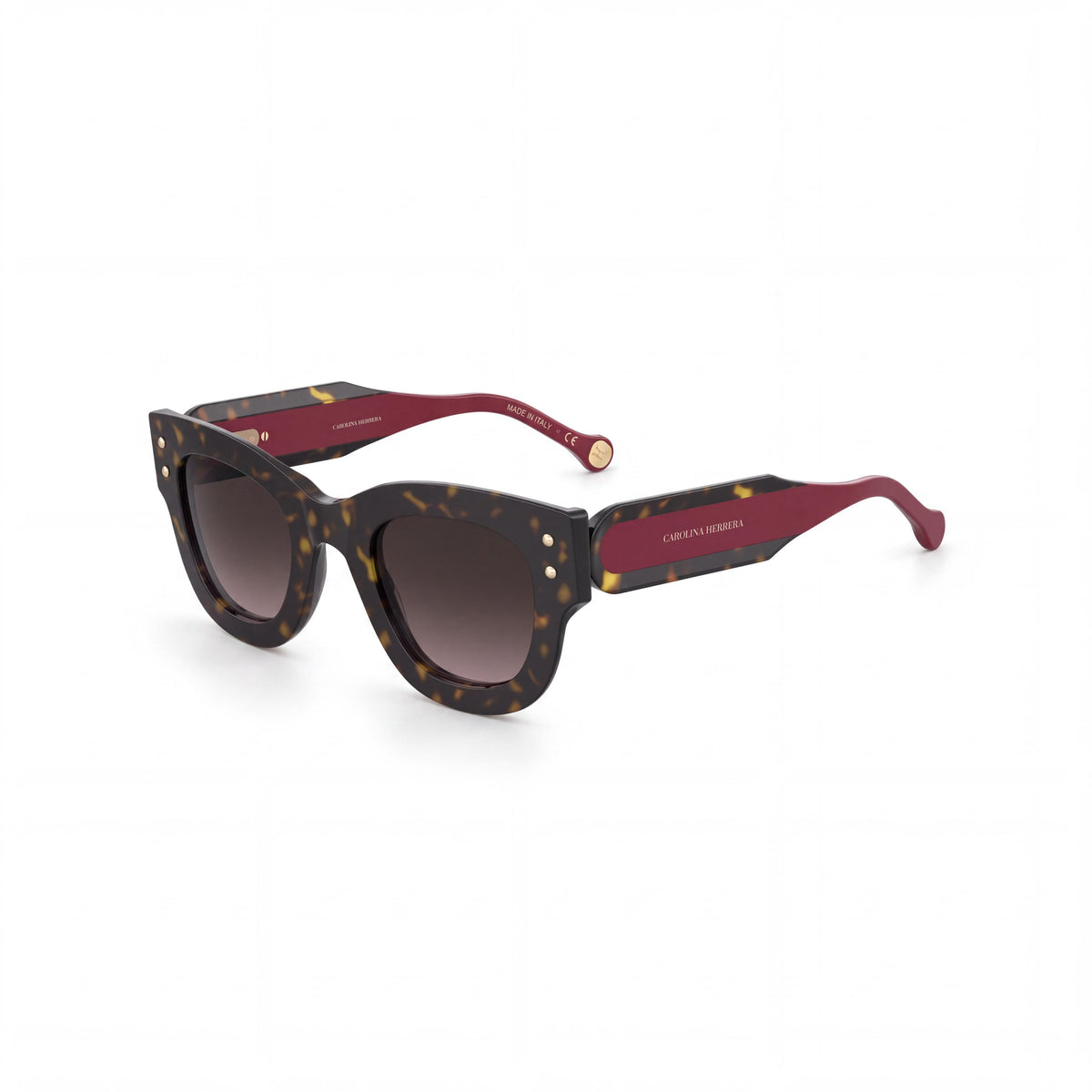 Gafas de sol Carolina Herrera para mujer HER 0222/S con montura ecológica de aceite, color Habana, rojo, marrón, degradado, no polarizadas, protección UV, 47 mm, Photo 1