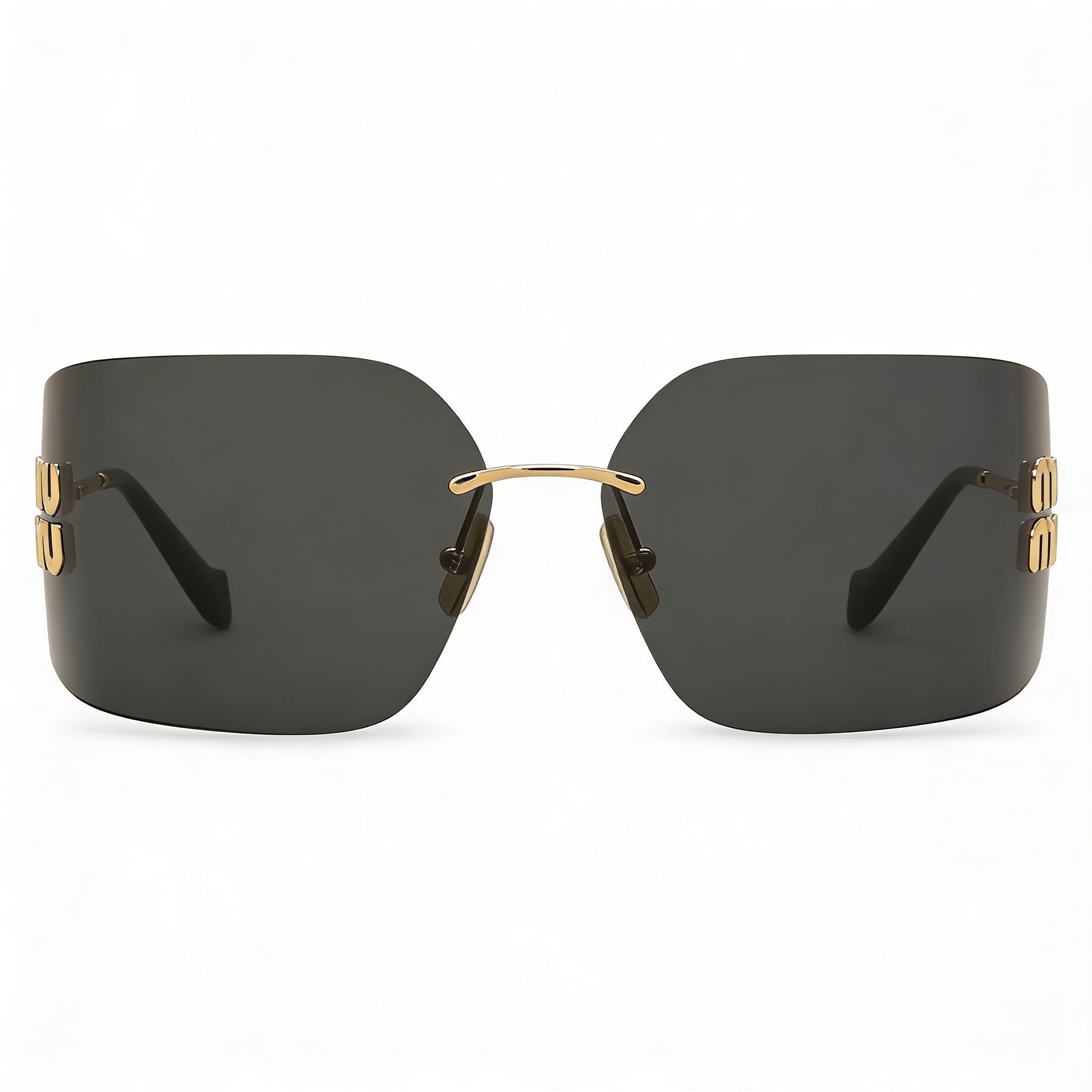 Miu Miu Modern Women's Metal Gold Dark Grey Frame Grey Lens Non-Polarized Sunglasses 54mm, Photo 2