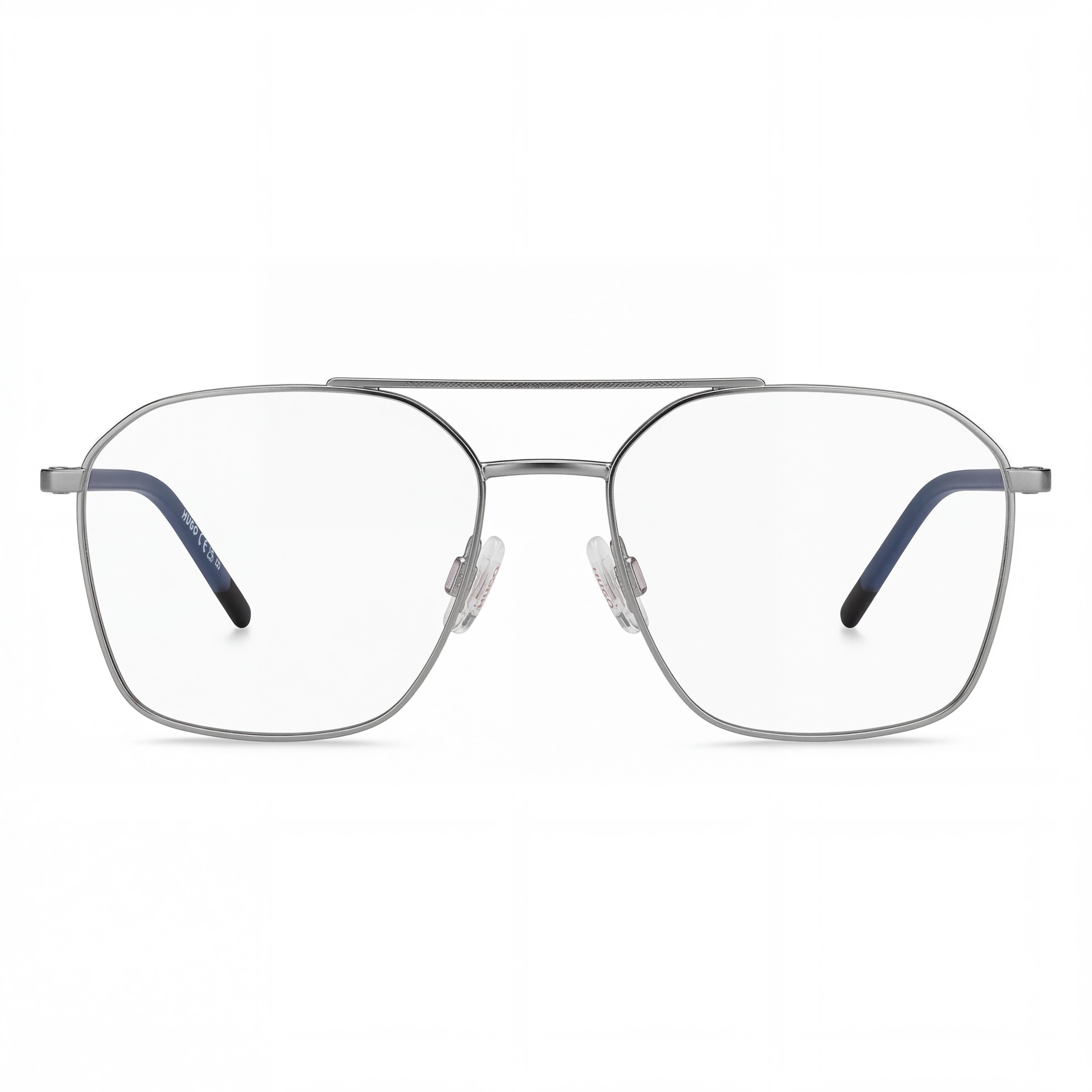 HUGO Men's Hg 1274 Rectangular/Square Metal Ruthenium Frame Sunglasses 55mm, Photo 2