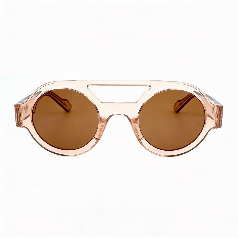 Gafas de sol deportivas adidas para hombre, con montura de plástico multicolor y lentes marrones, no polarizadas y protección UV, 47 mm